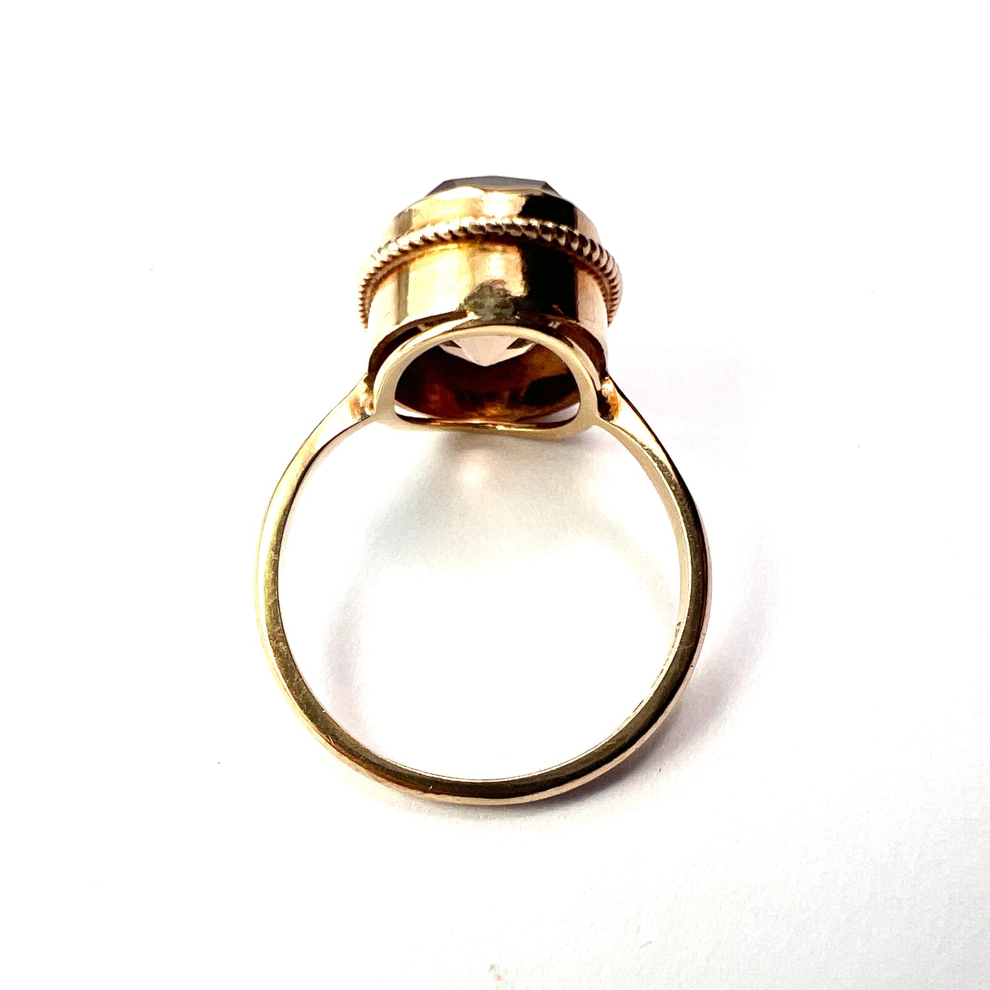 Vintage 9CT Gold Smoky Quartz Ring