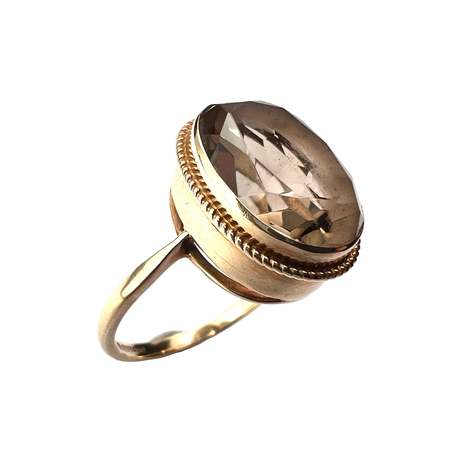 Vintage 9CT Gold Smoky Quartz Ring