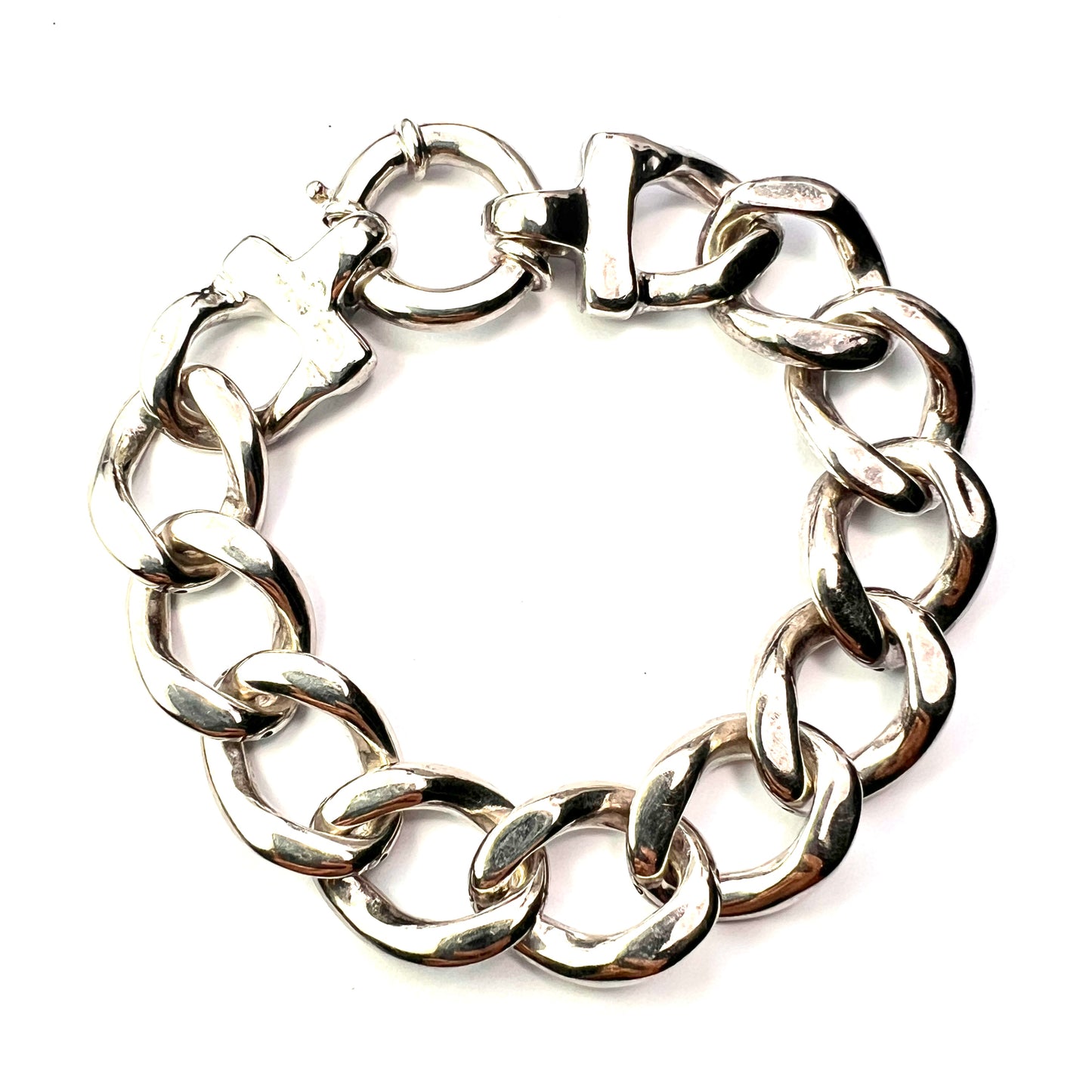 Lightweight Chunky Vintage Sterling Silver Bracelet
