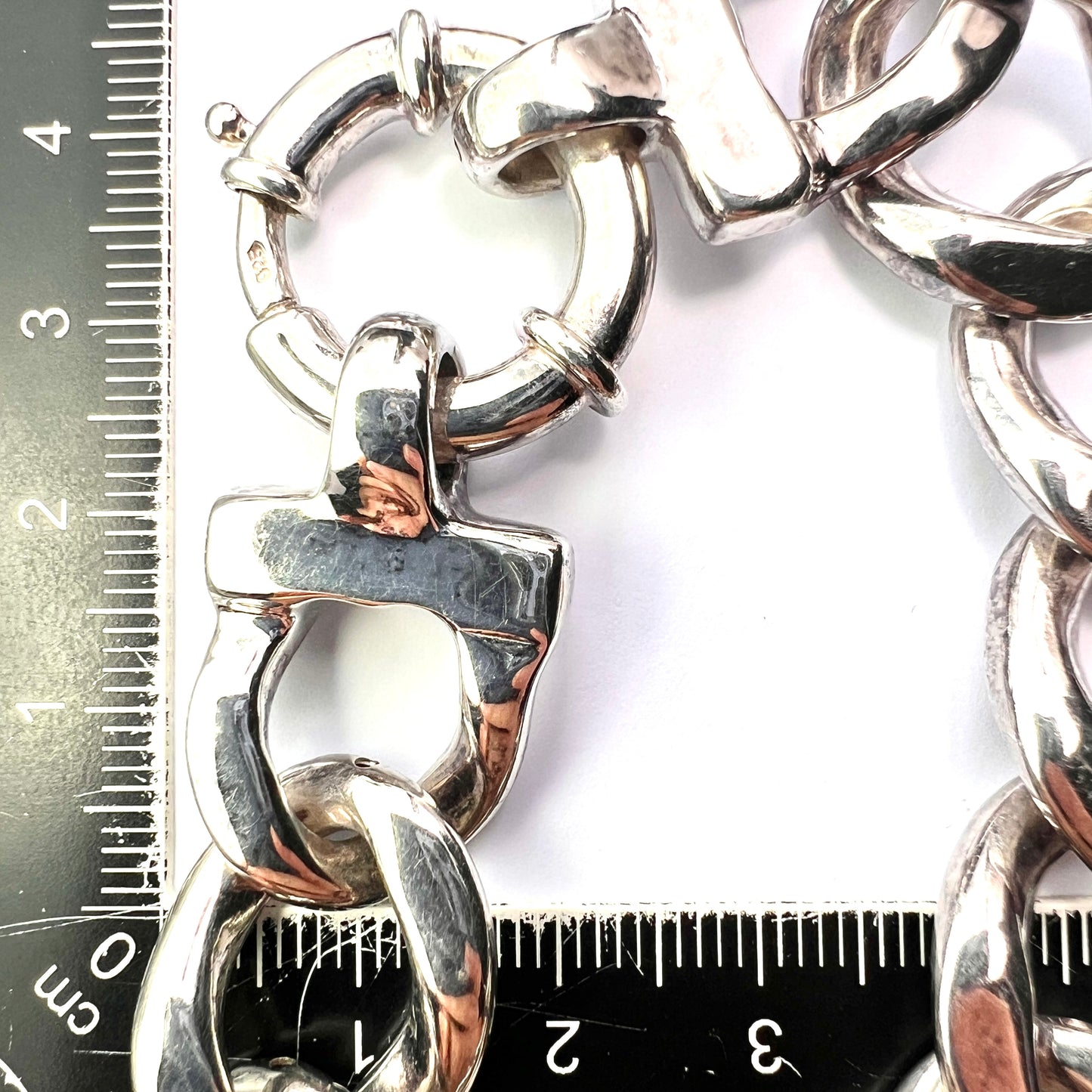 Lightweight Chunky Vintage Sterling Silver Bracelet