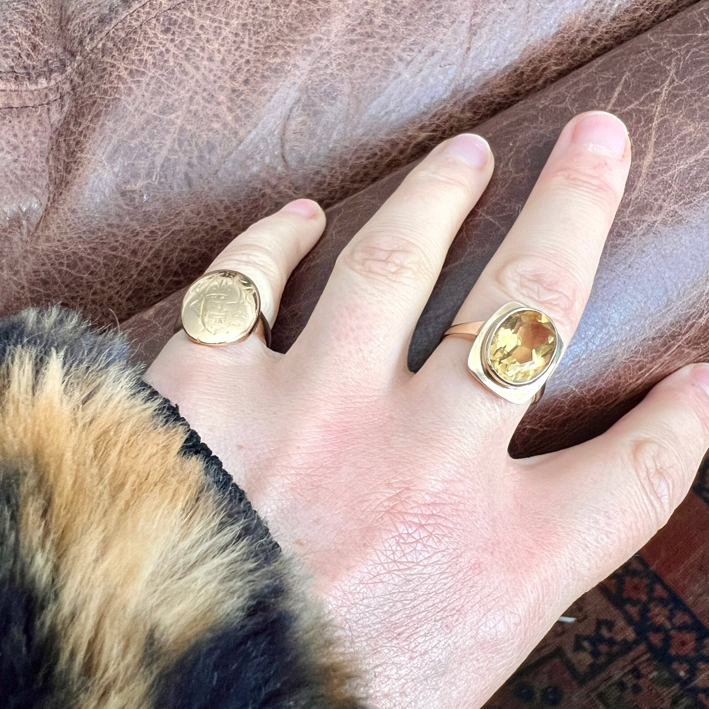 Retro 9CT Gold Citrine Ring