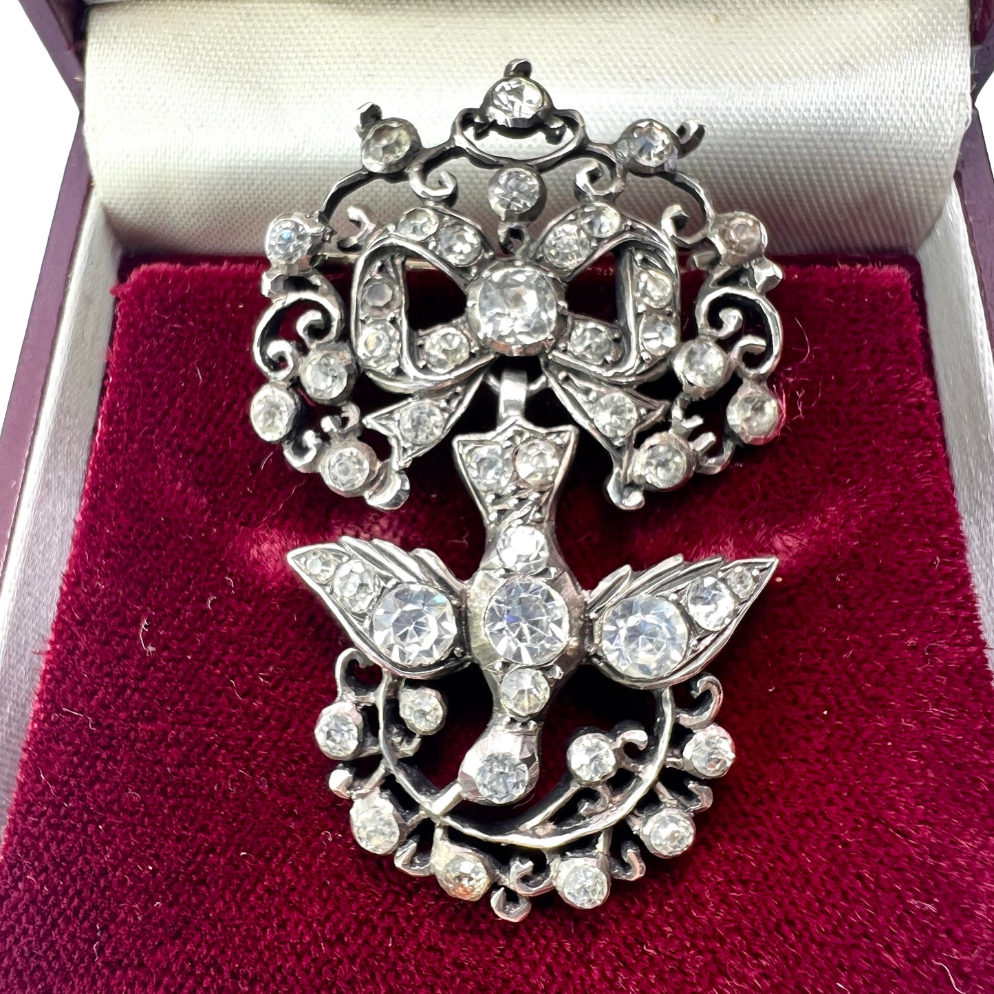 Georgian Silver Paste Saint Esprit Brooch