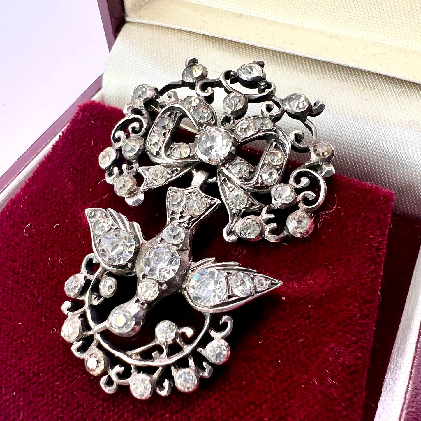Georgian Silver Paste Saint Esprit Brooch