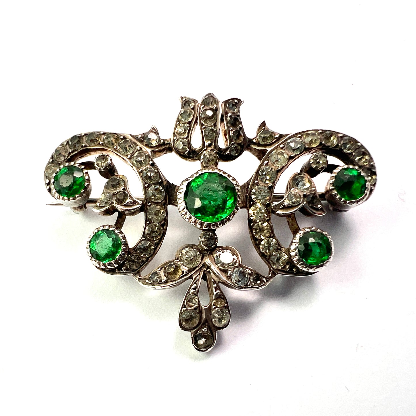 Victorian Emerald Paste Brooch