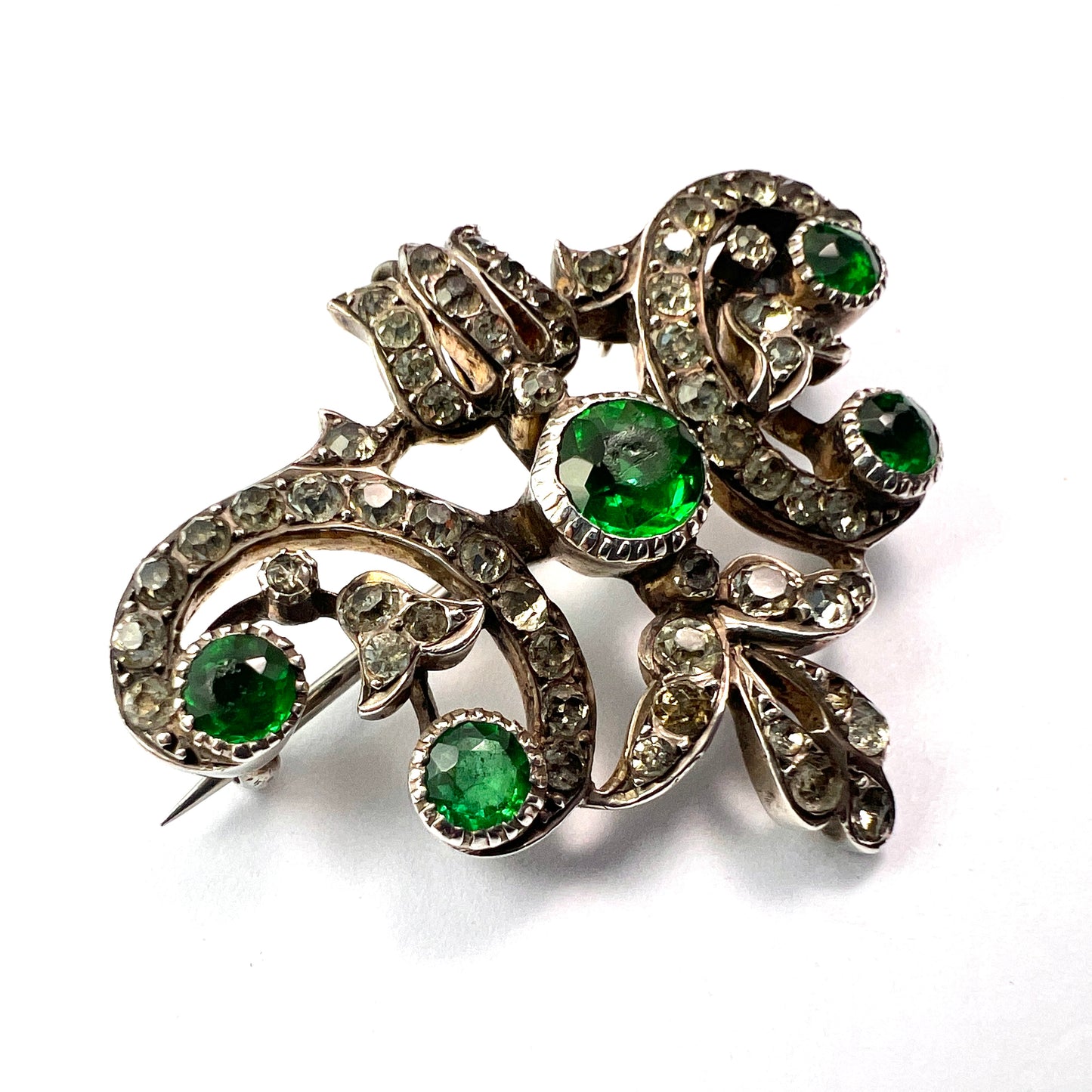 Victorian Emerald Paste Brooch