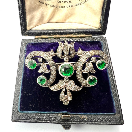 Victorian Emerald Paste Brooch