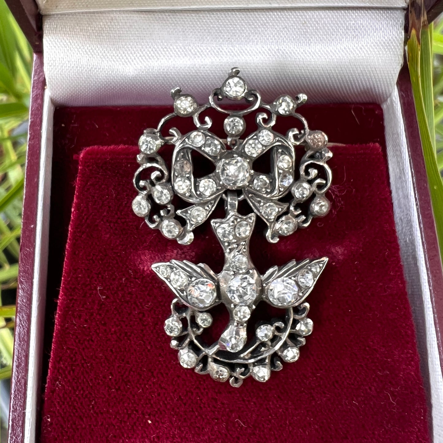 Georgian Silver Paste Saint Esprit Brooch