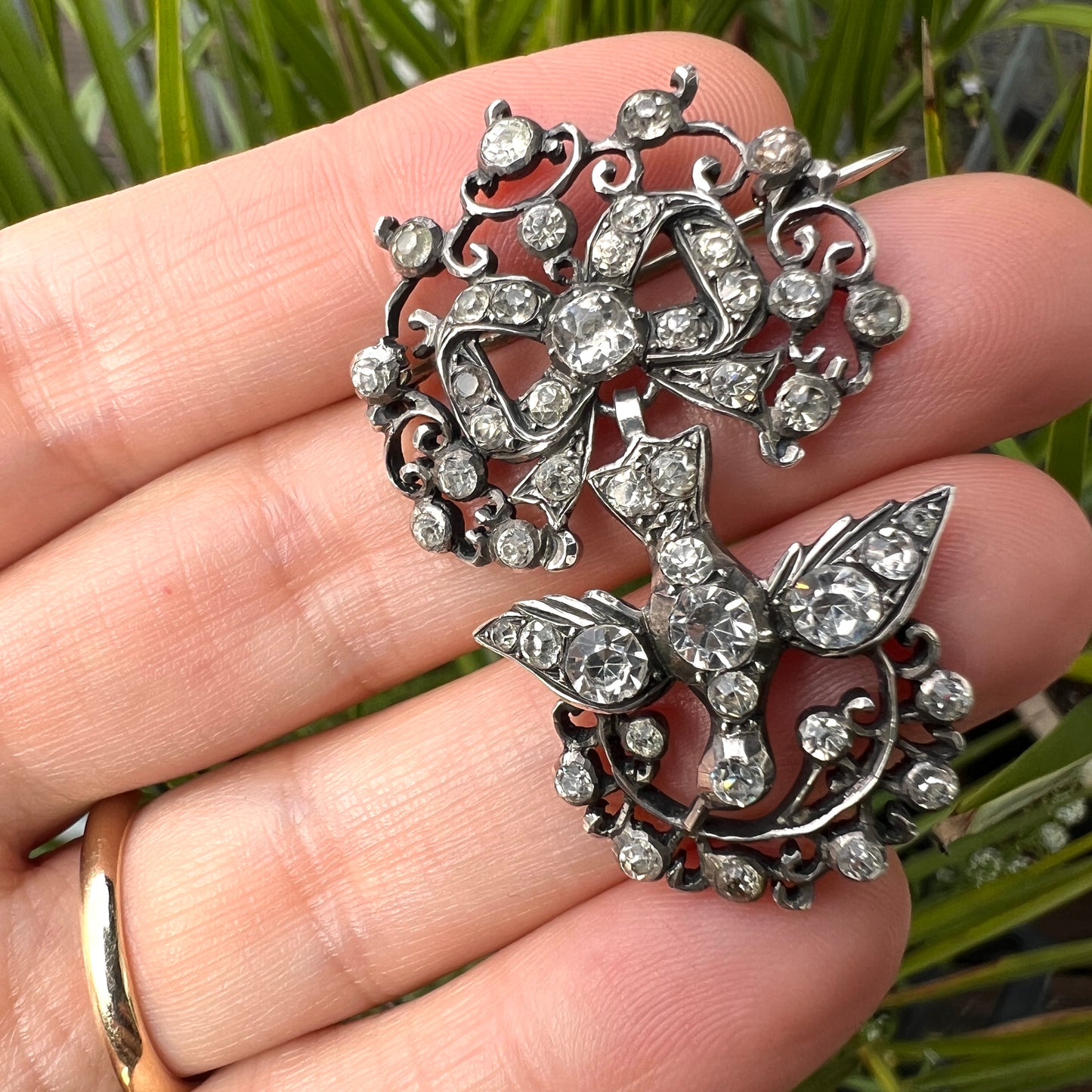 Georgian Silver Paste Saint Esprit Brooch