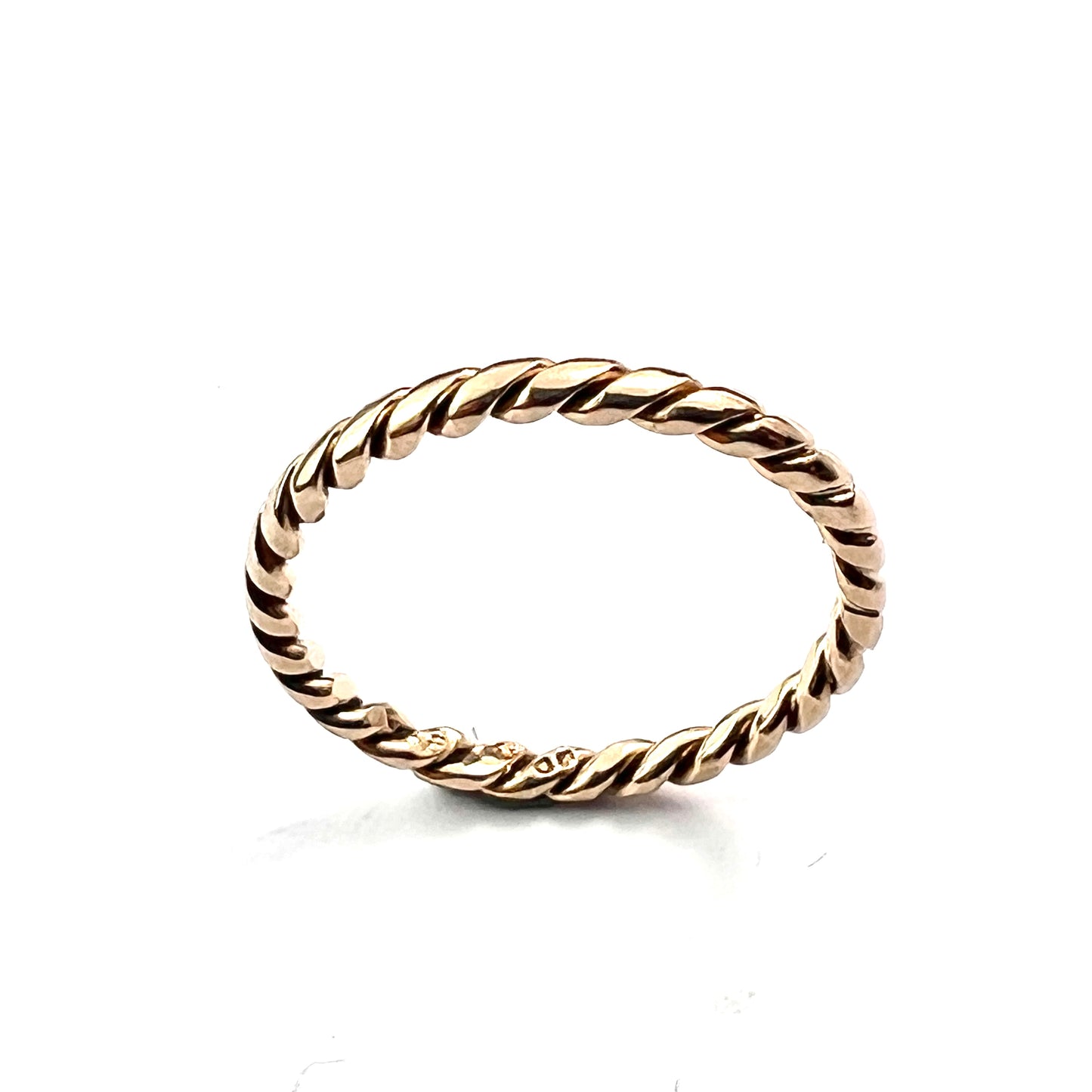 Vintage Hallmarked 9CT Gold Twisted Rope Ring