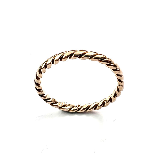 Vintage Hallmarked 9CT Gold Twisted Rope Ring