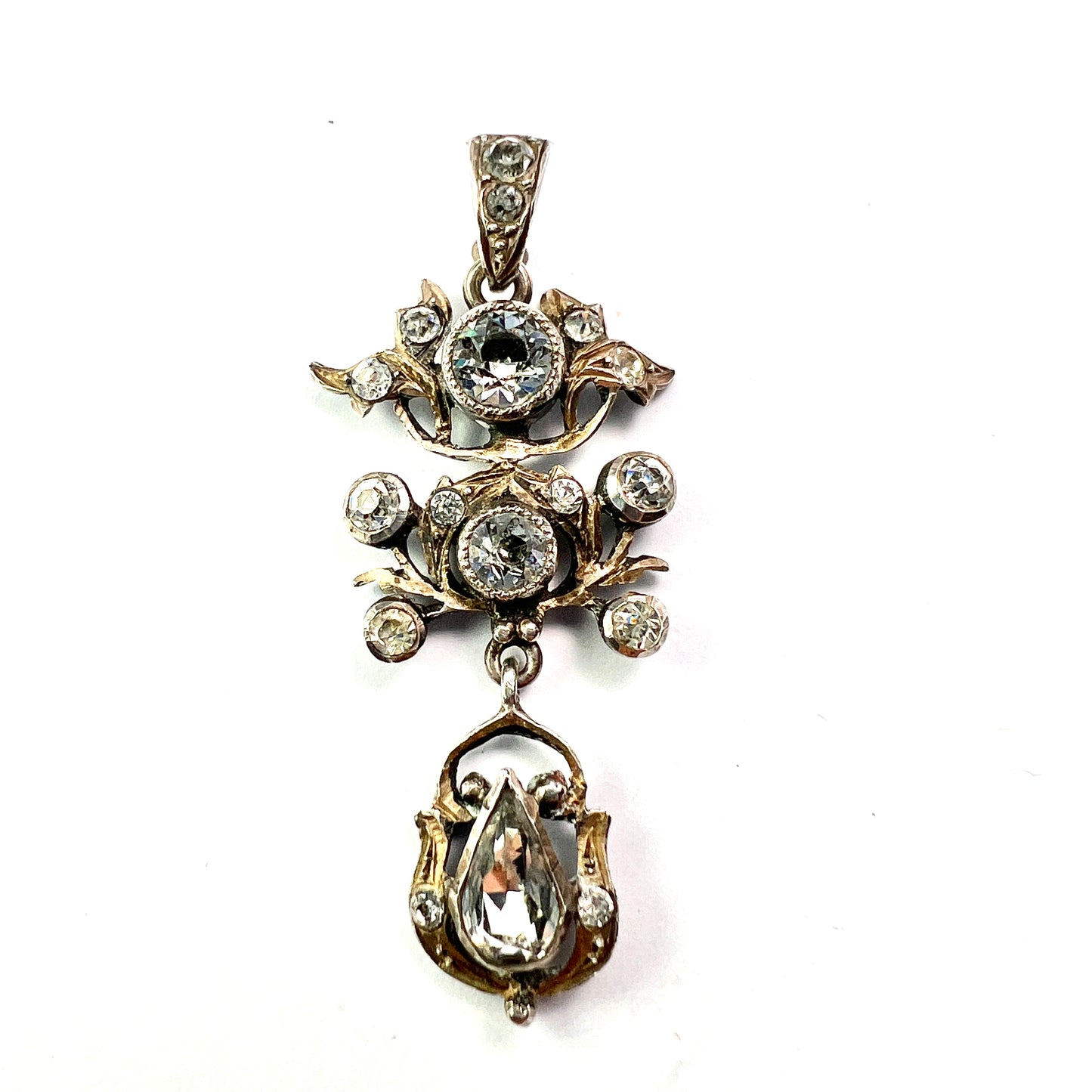 Georgian Silver Paste Drop Pendant