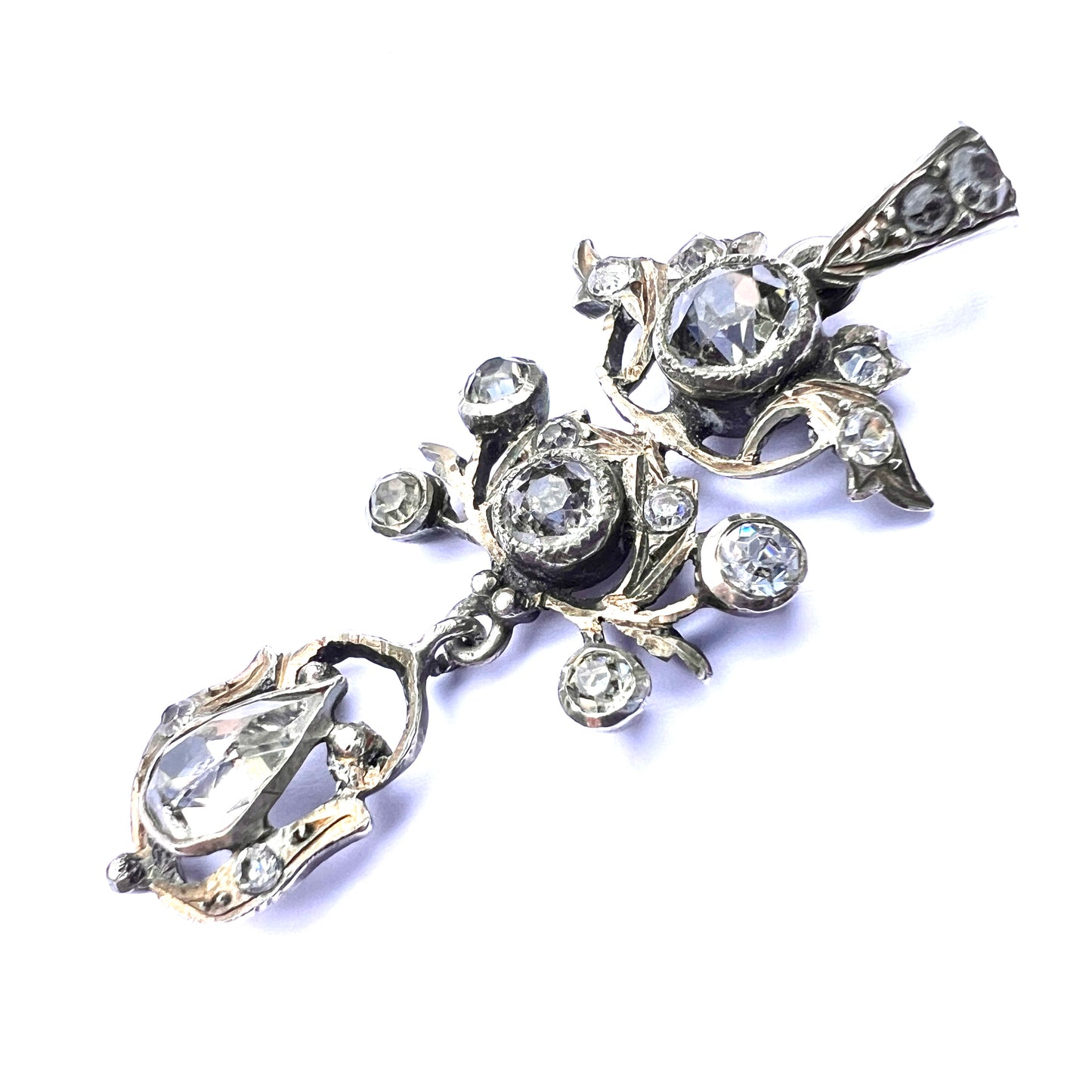 Georgian Silver Paste Drop Pendant