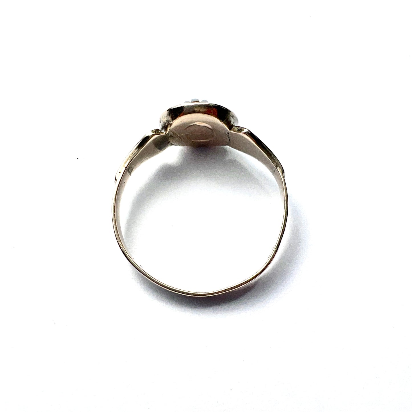 Victorian 9CT Gold Enamel Forget Me Not Memorial Ring