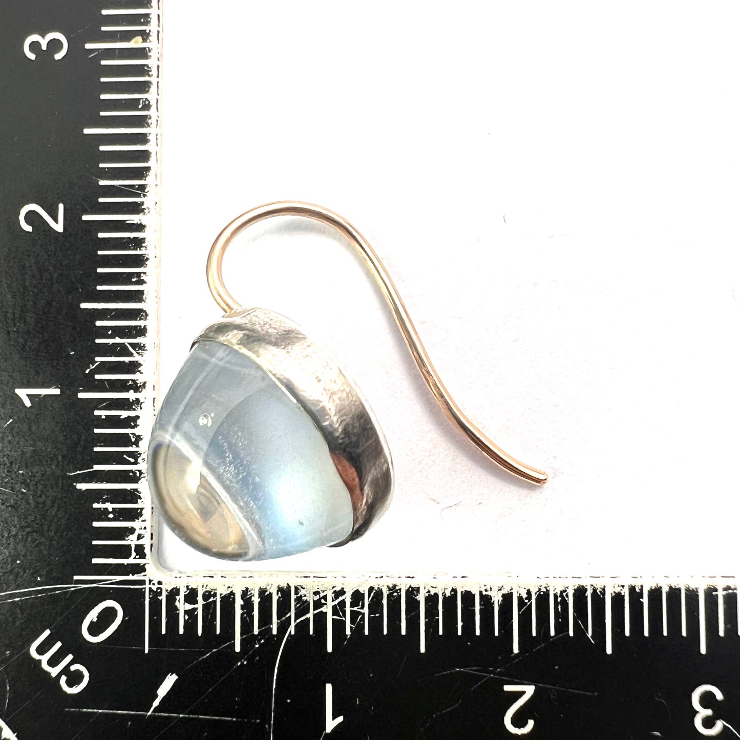 Antique Arts and Crafts Sugarloaf Moonstone Cabochon Earrings