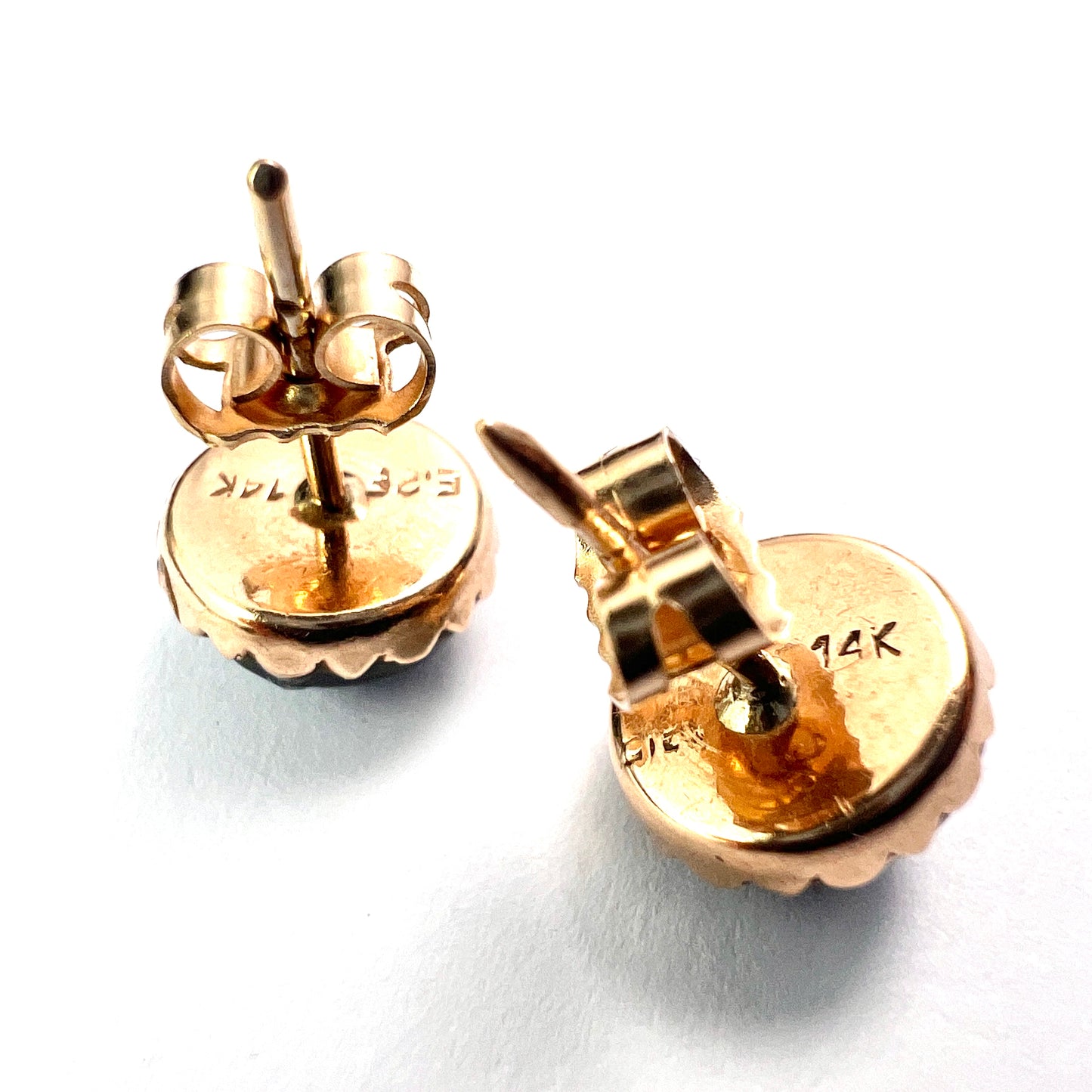 Vintage 14CT Gold Fish Eye Stud Earrings