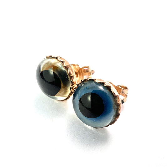 Vintage 14CT Gold Fish Eye Stud Earrings