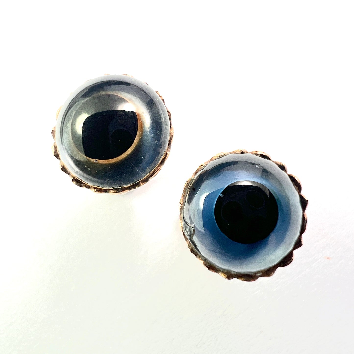 Vintage 14CT Gold Fish Eye Stud Earrings