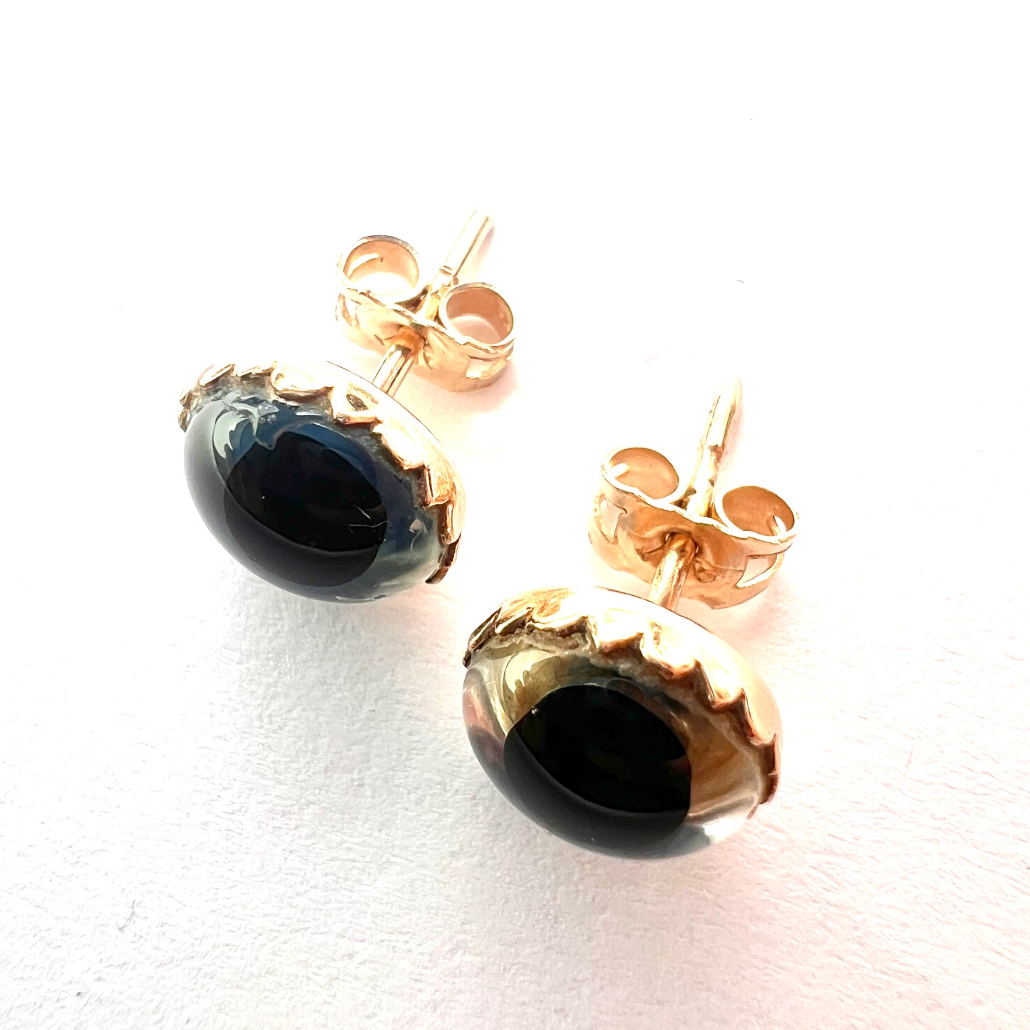 Vintage 14CT Gold Fish Eye Stud Earrings