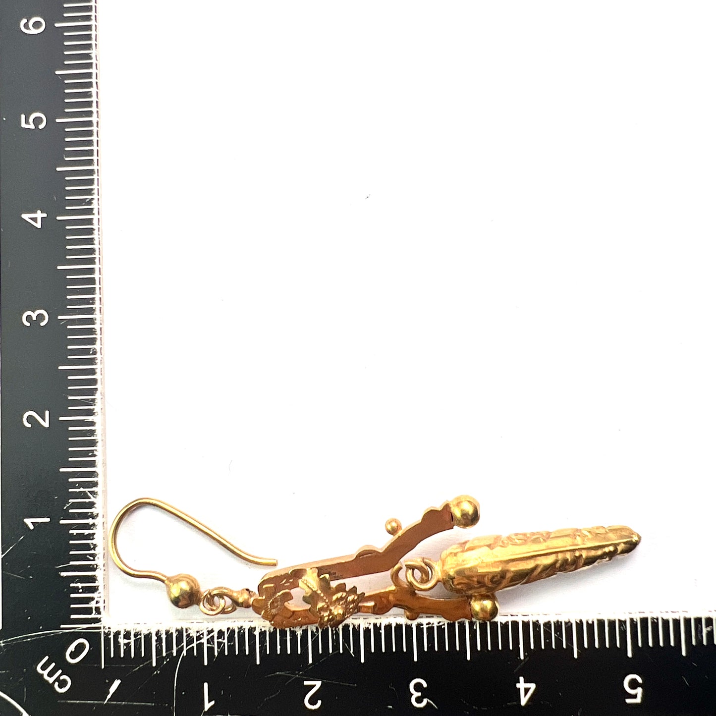 Edwardian c.1913 Gold Articulated Drop Earrings
