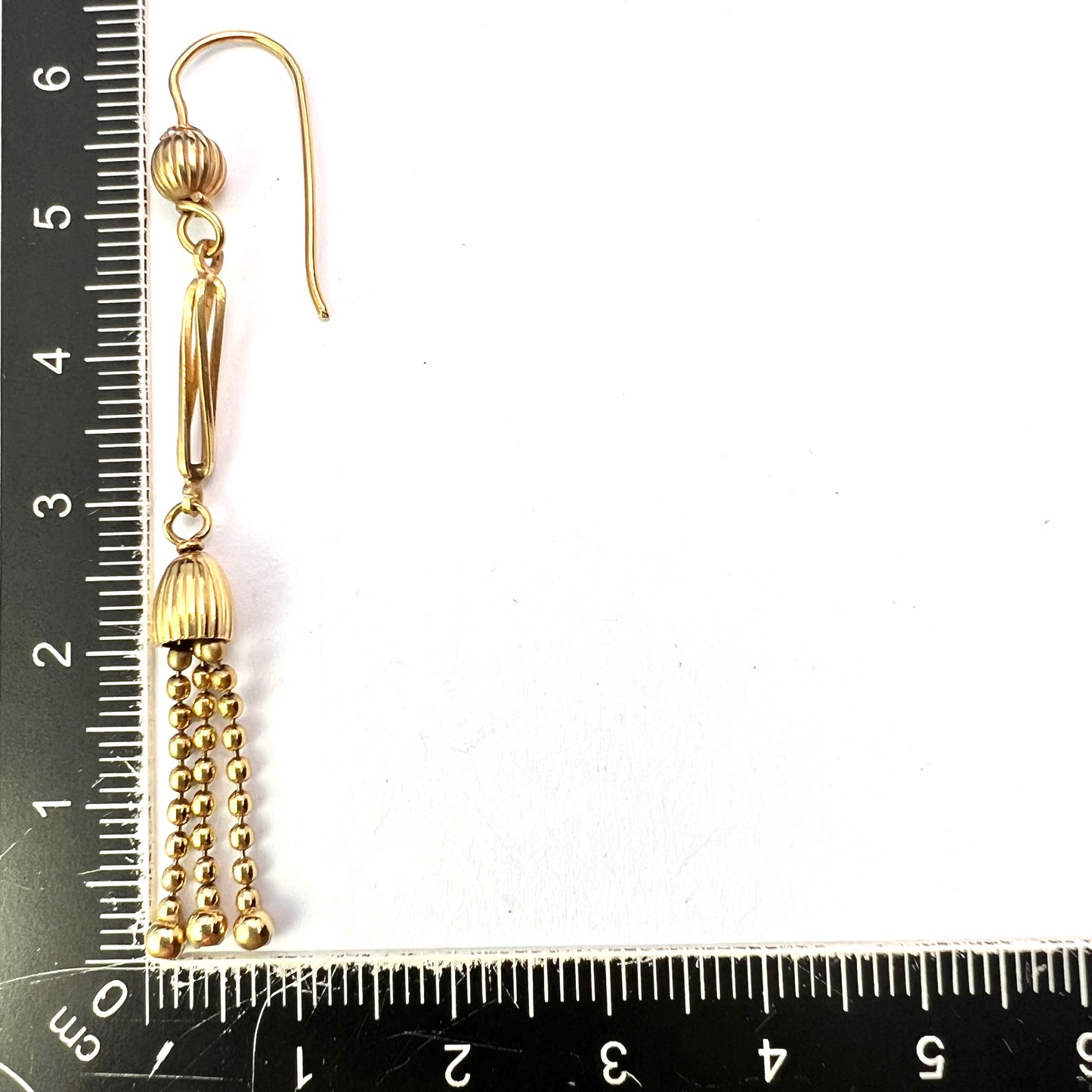 Antique Long 9CT Gold Tassel Earrings