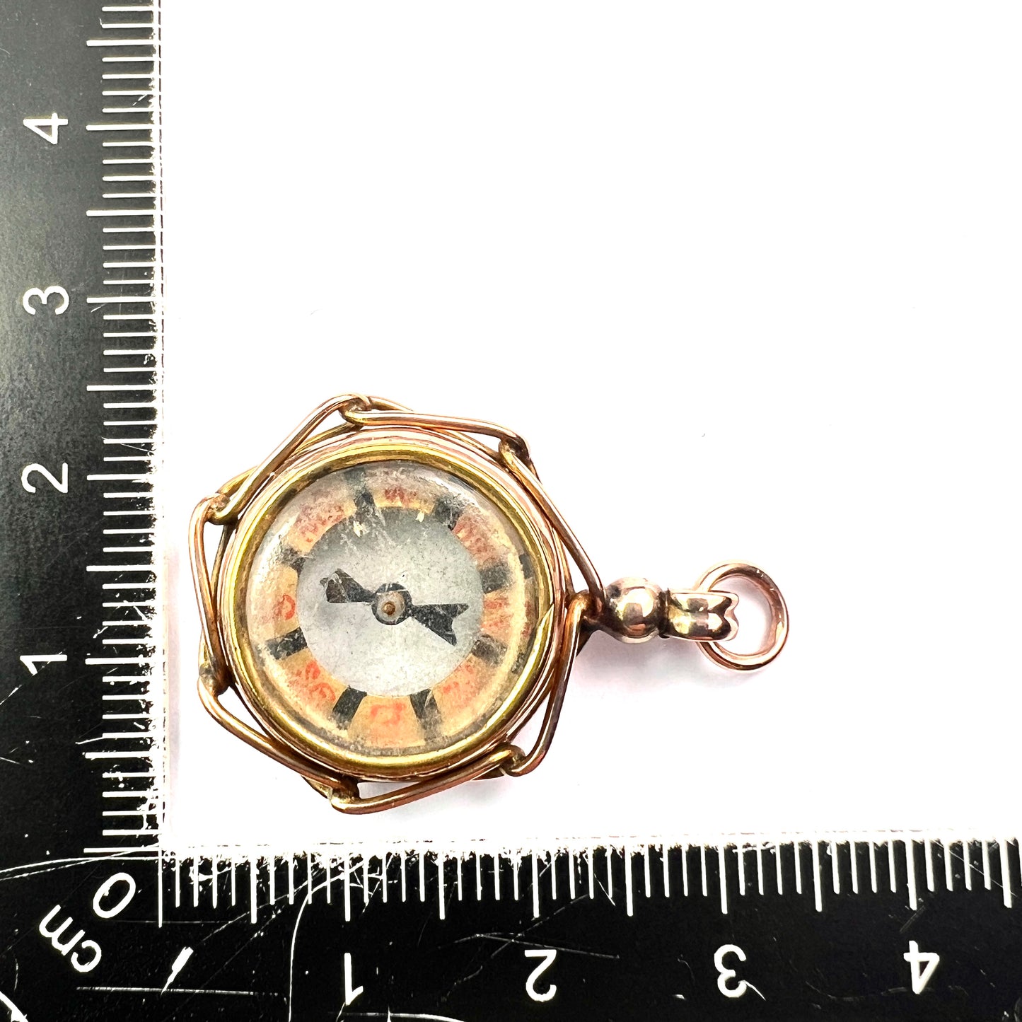 Antique 9CT Gold Removable Compass Pendant