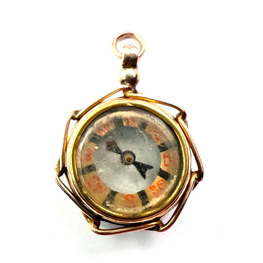 Antique 9CT Gold Removable Compass Pendant