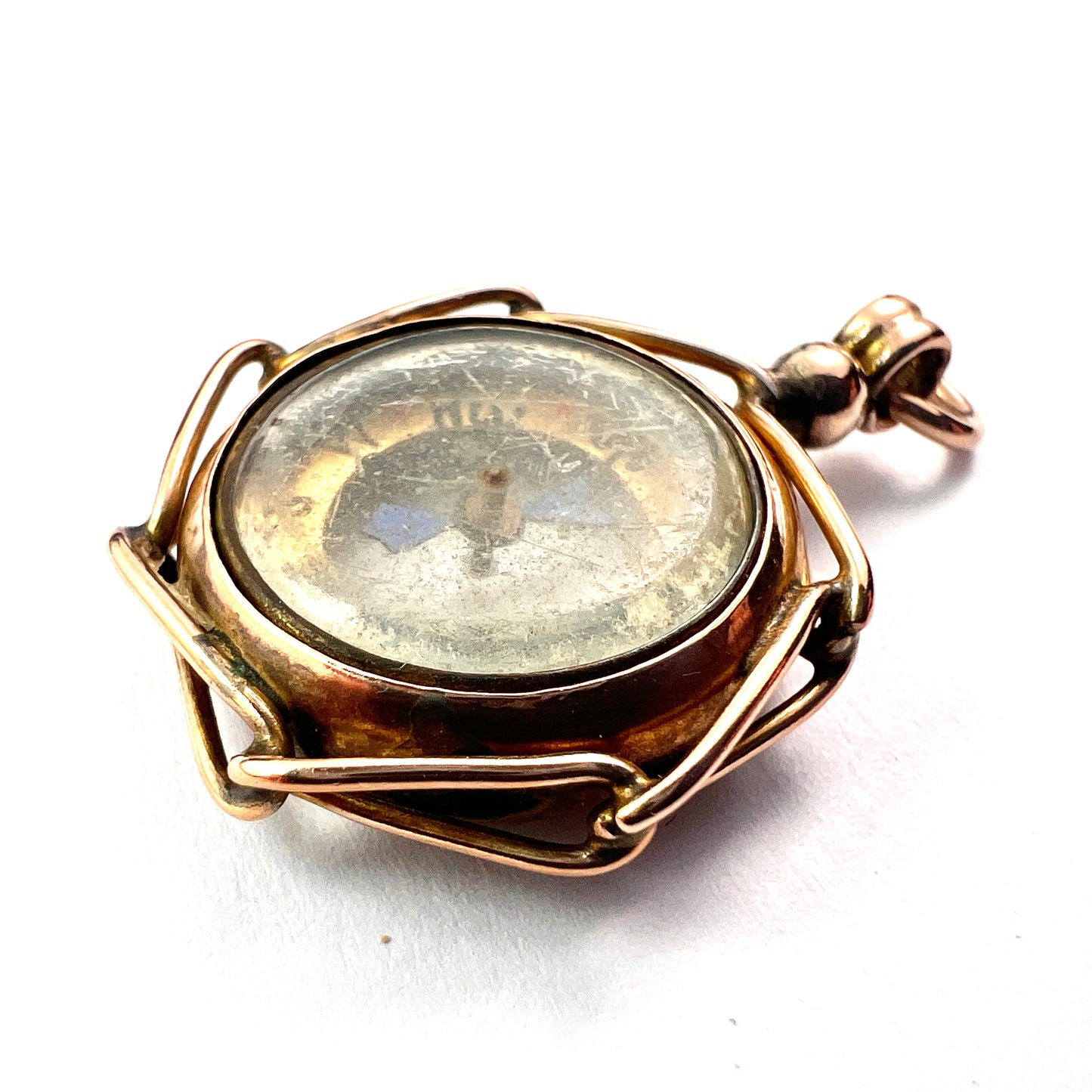 Antique 9CT Gold Removable Compass Pendant