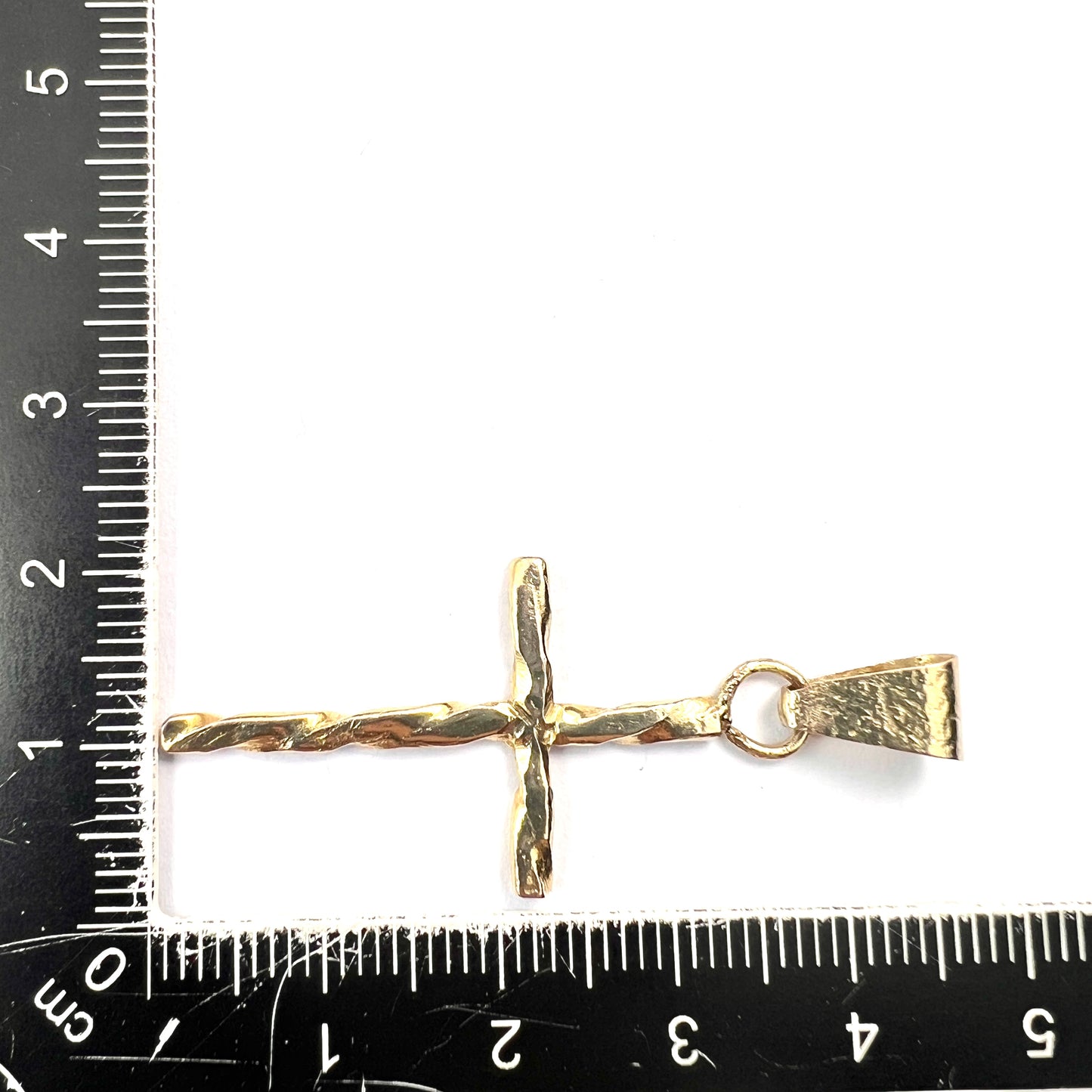 Large Vintage 9CT Gold Handmade Cross Pendant