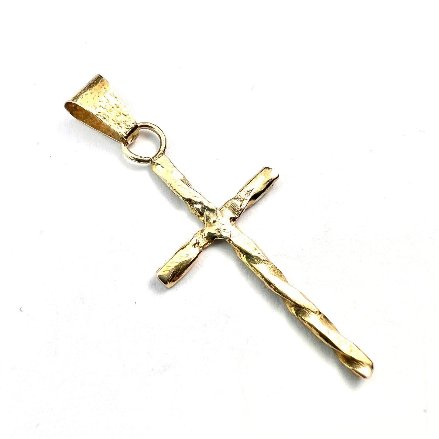 Large Vintage 9CT Gold Handmade Cross Pendant