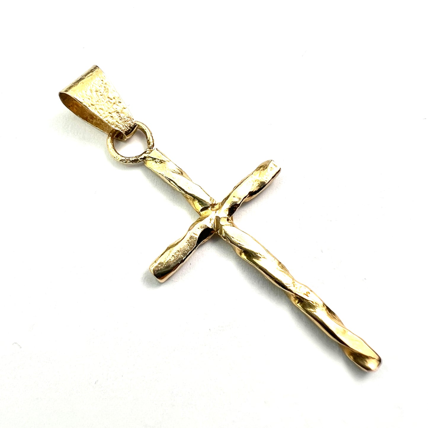 Large Vintage 9CT Gold Handmade Cross Pendant