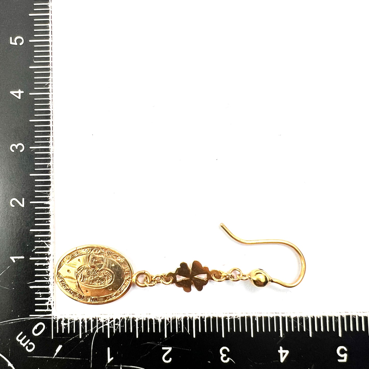 Victorian Pretty 9CT Gold Buckle and Lucky Shamrock Earrings