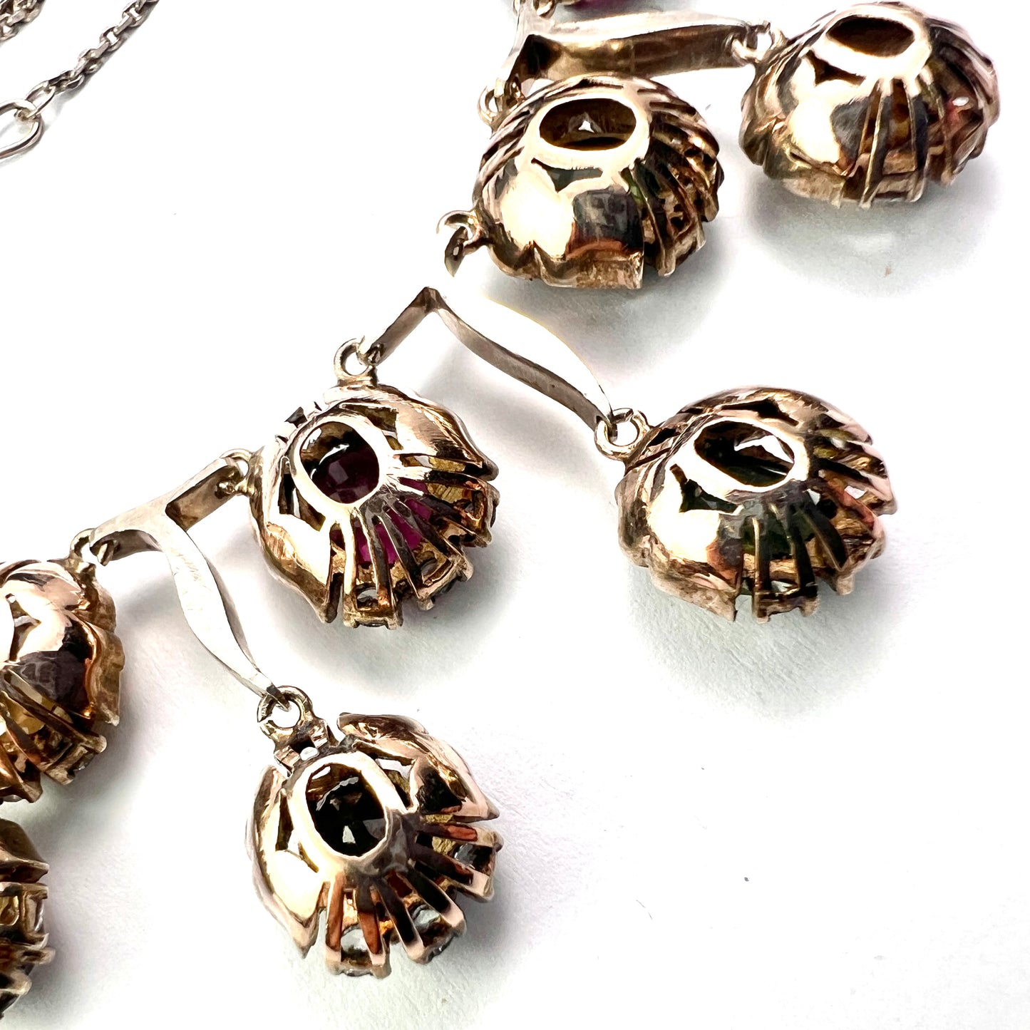 Vintage 9CT Gold and Silver Gemstone Necklace