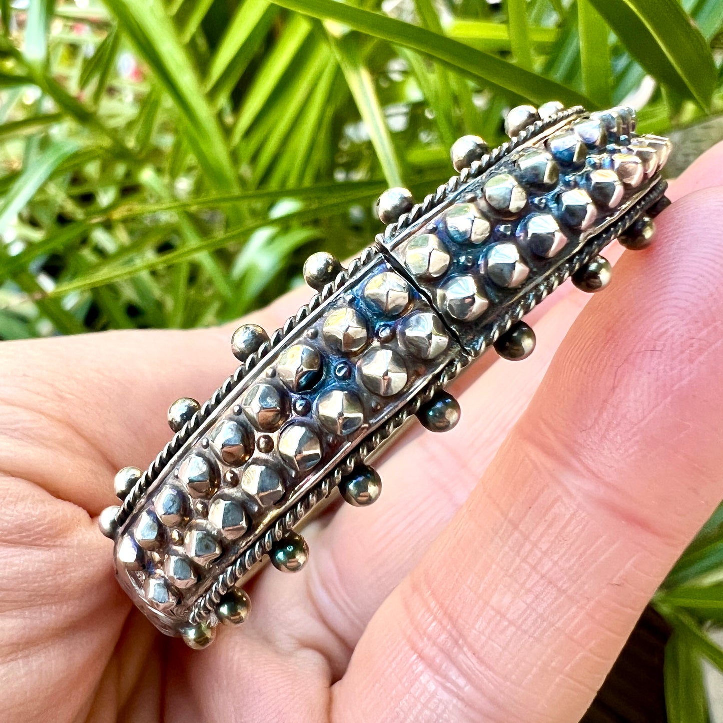 Small Size Antique Silver Front Opening Bangle