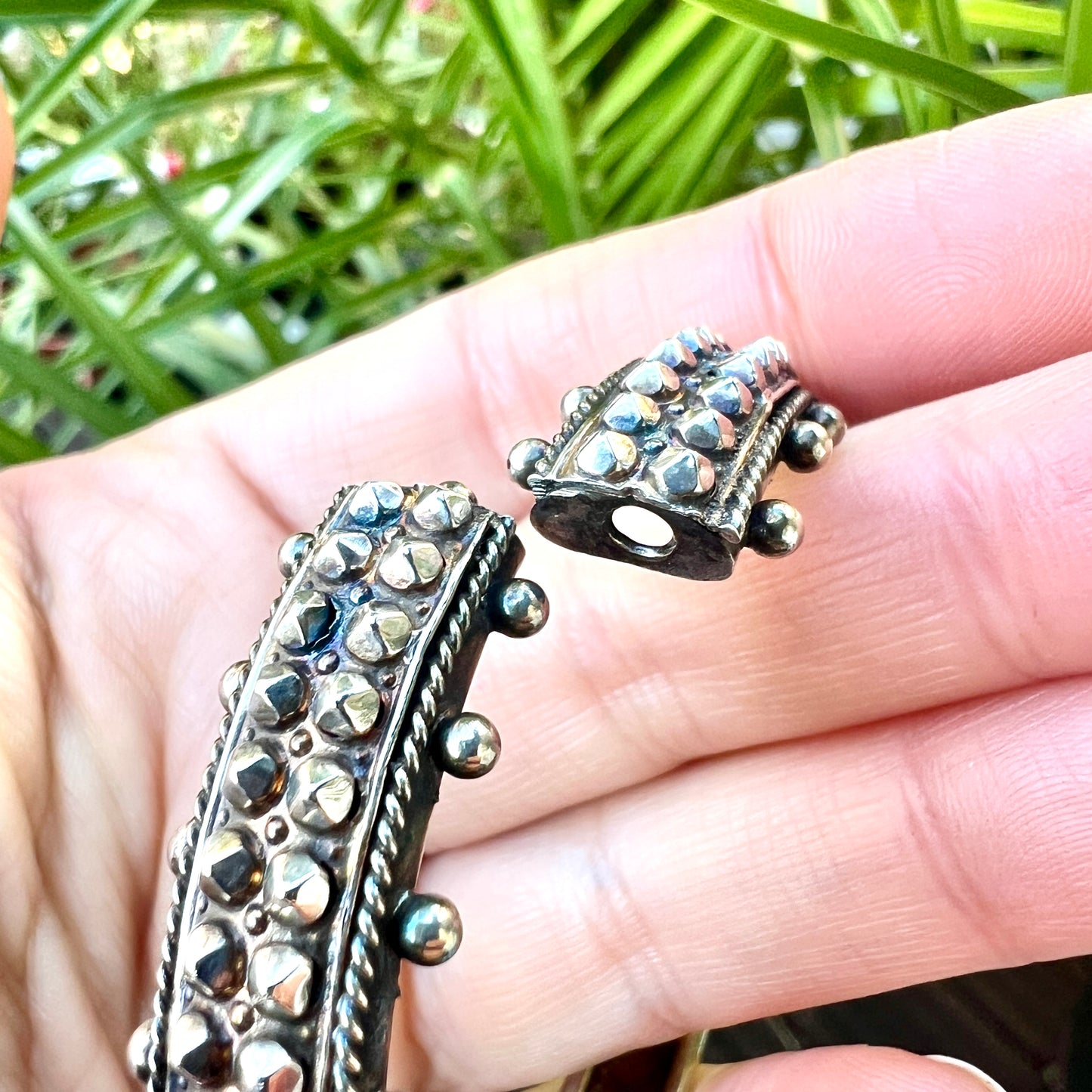 Small Size Antique Silver Front Opening Bangle