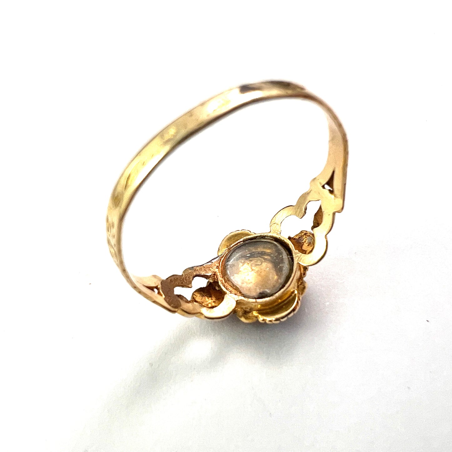 Georgian Pearl, Ruby, Emerald Gold Locket Ring