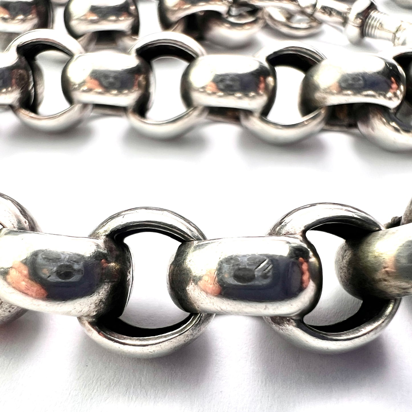 Victorian Chunky Silver Chain Choker Necklace/Bracelet with Dog Clip