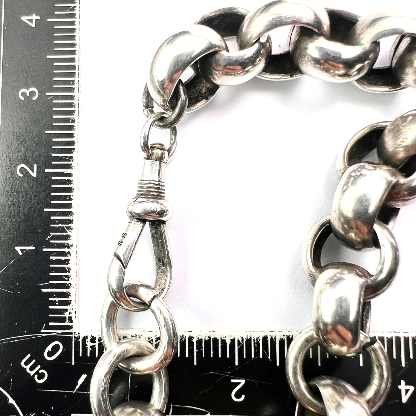Victorian Chunky Silver Chain Choker Necklace/Bracelet with Dog Clip