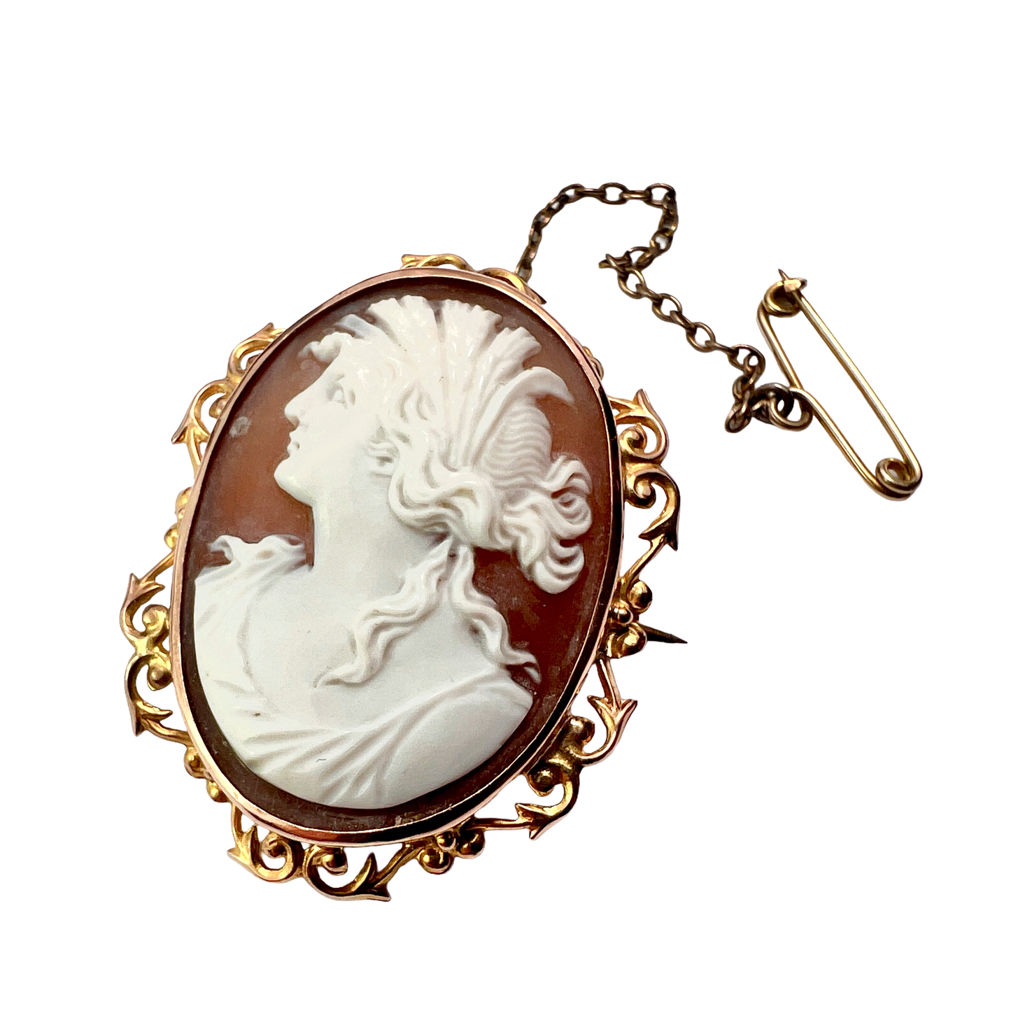 Fine Victorian 9CT Gold Classical Cameo Brooch
