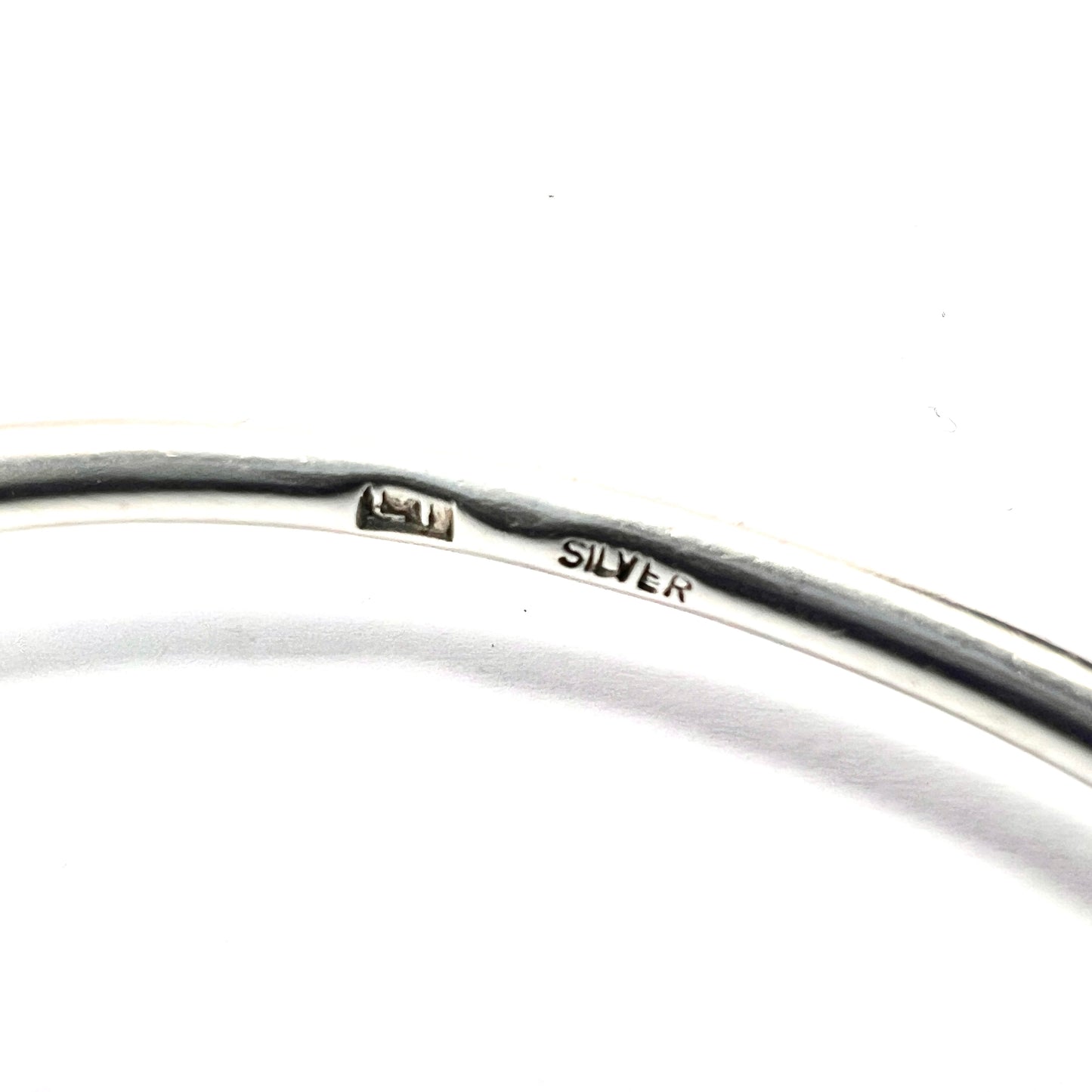 Vintage Sterling Silver Cat Head Torc Bangle