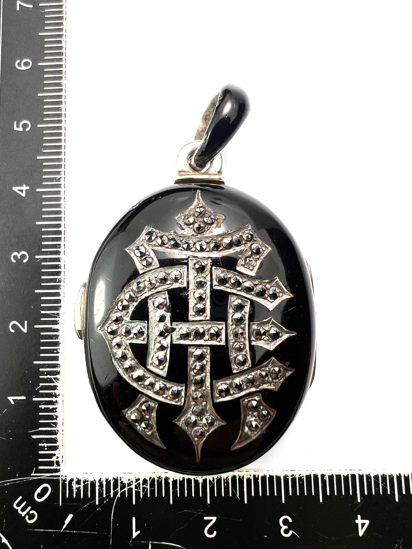 Victorian Large Enamelled Silver AEI Eternal Love Locket