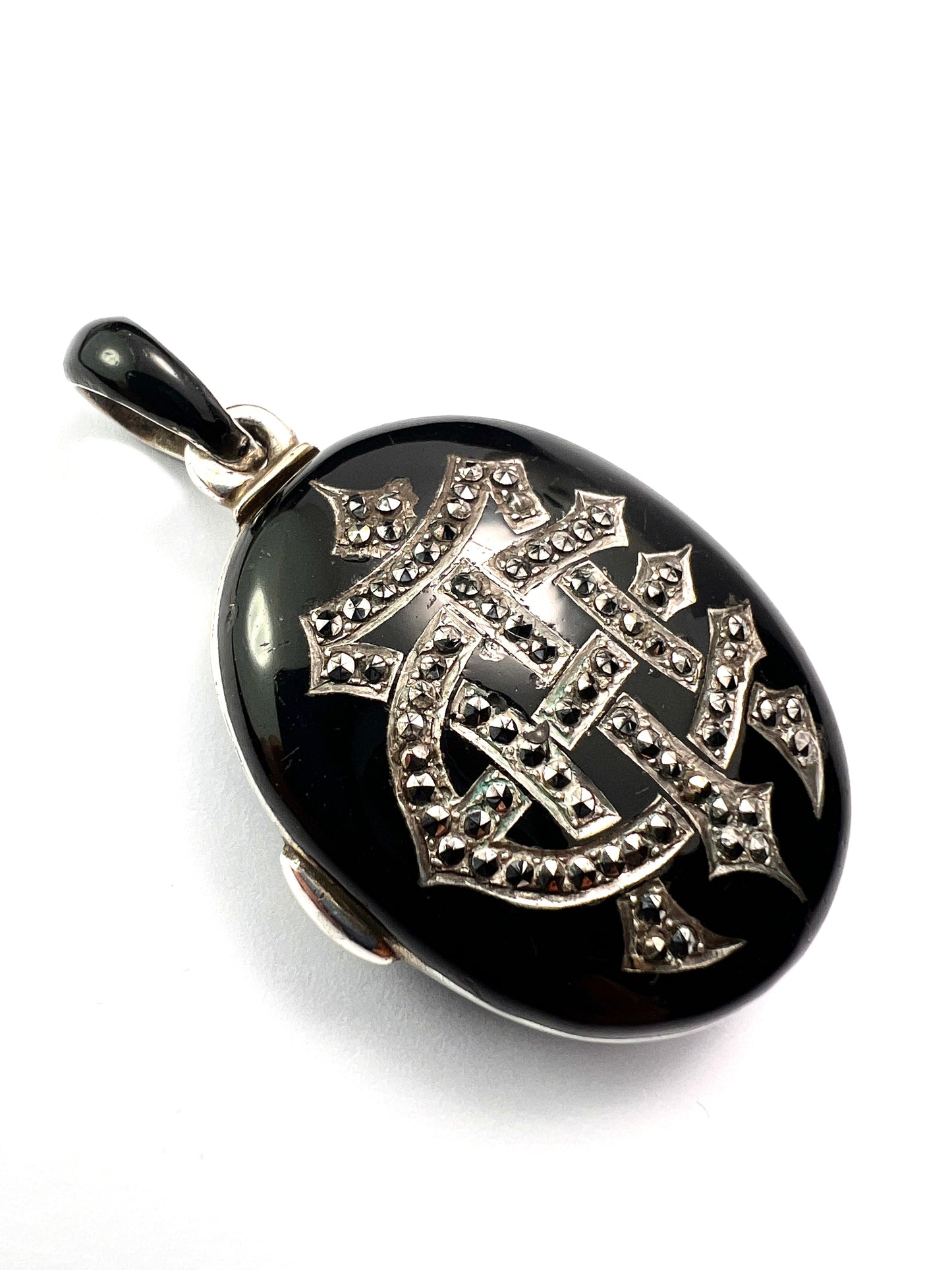 Victorian Large Enamelled Silver AEI Eternal Love Locket