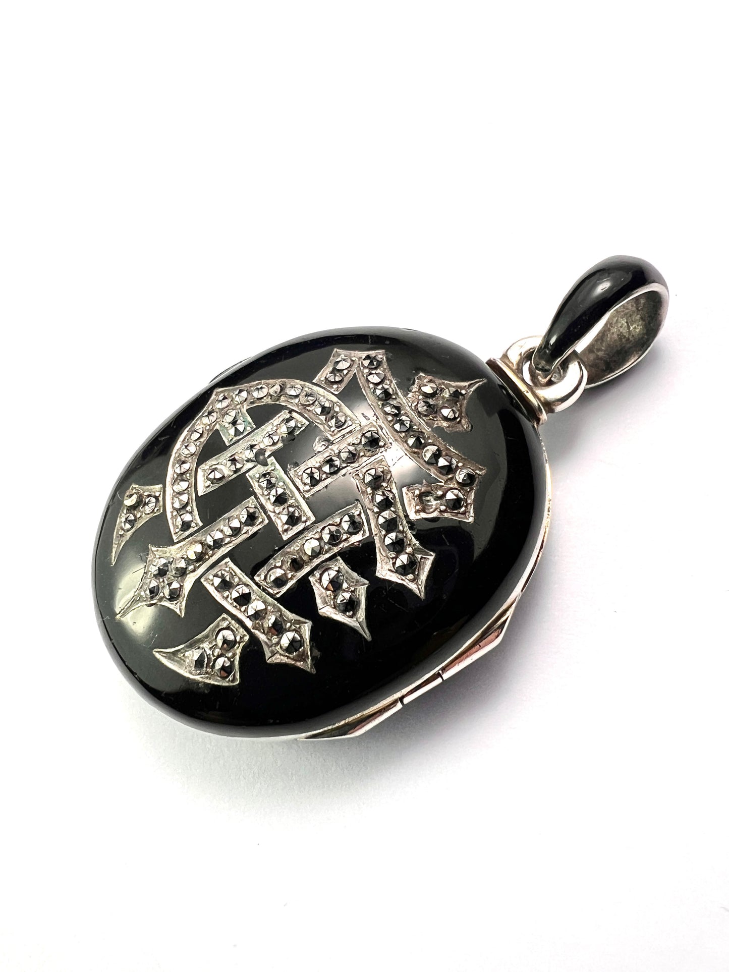 Victorian Large Enamelled Silver AEI Eternal Love Locket