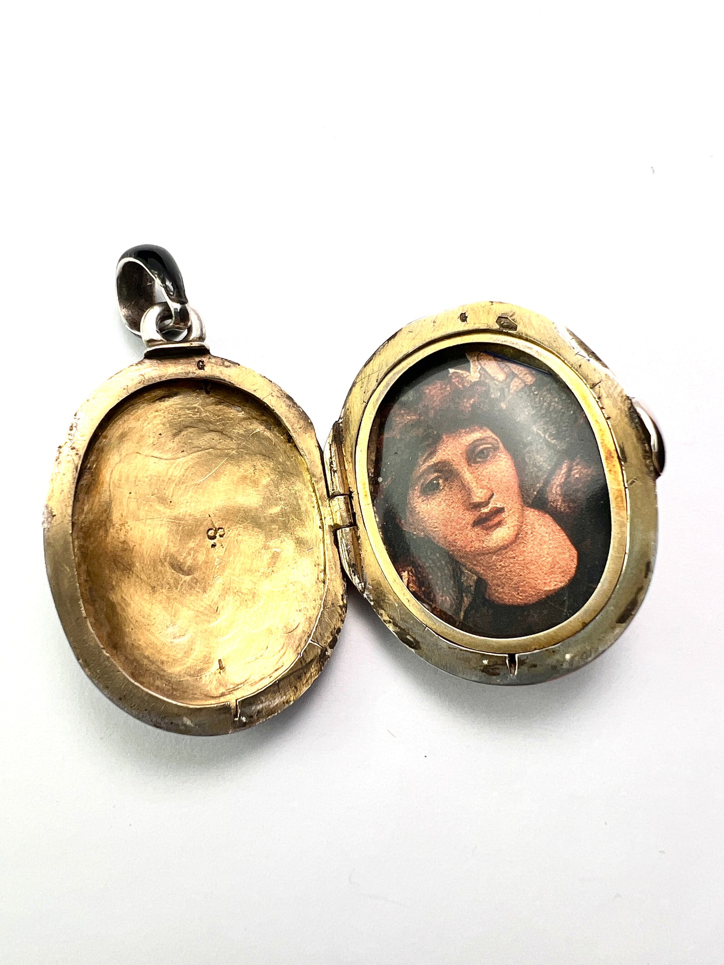 Victorian Large Enamelled Silver AEI Eternal Love Locket