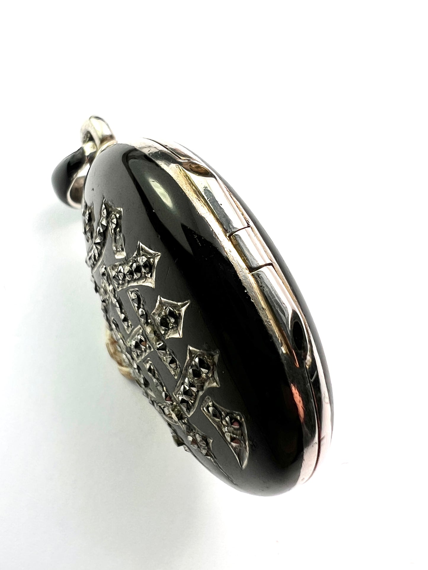Victorian Large Enamelled Silver AEI Eternal Love Locket