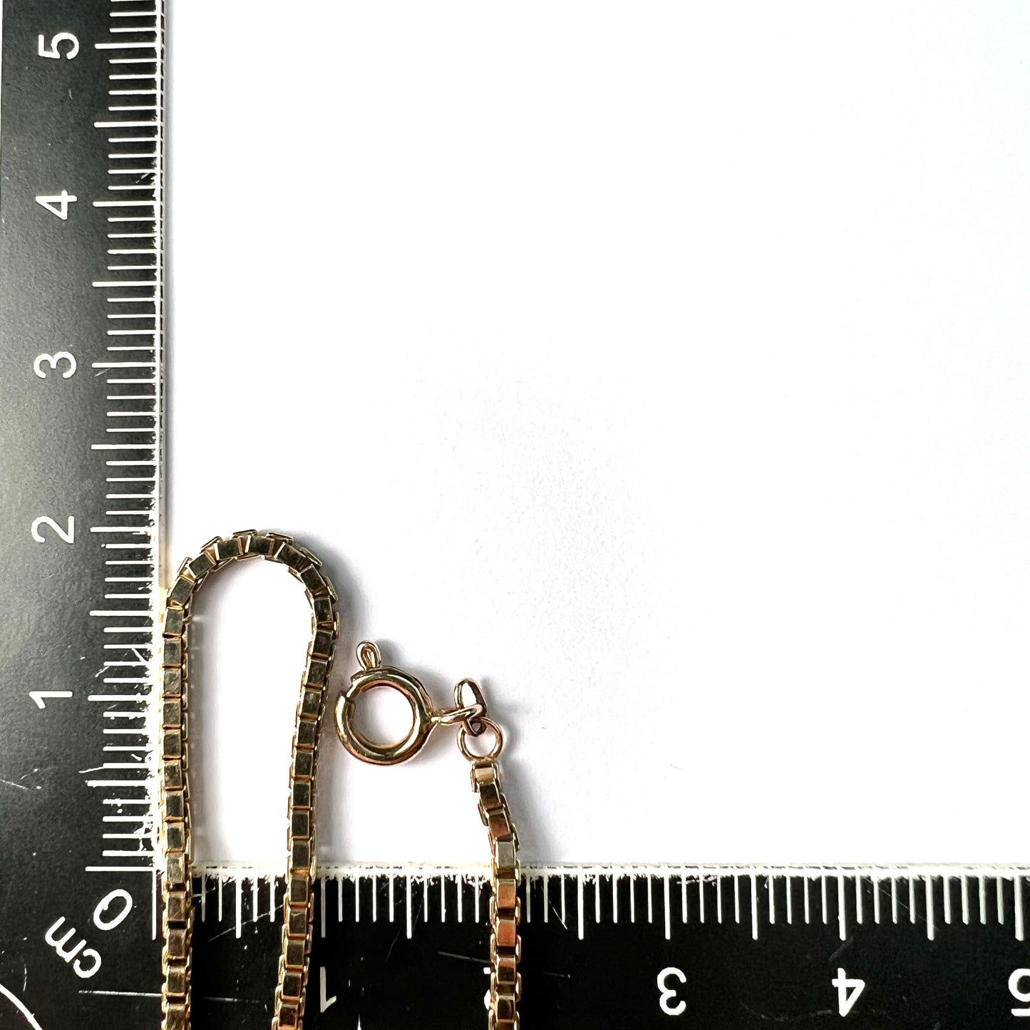 Vintage 9CT Gold Mirror Box Chain Necklace