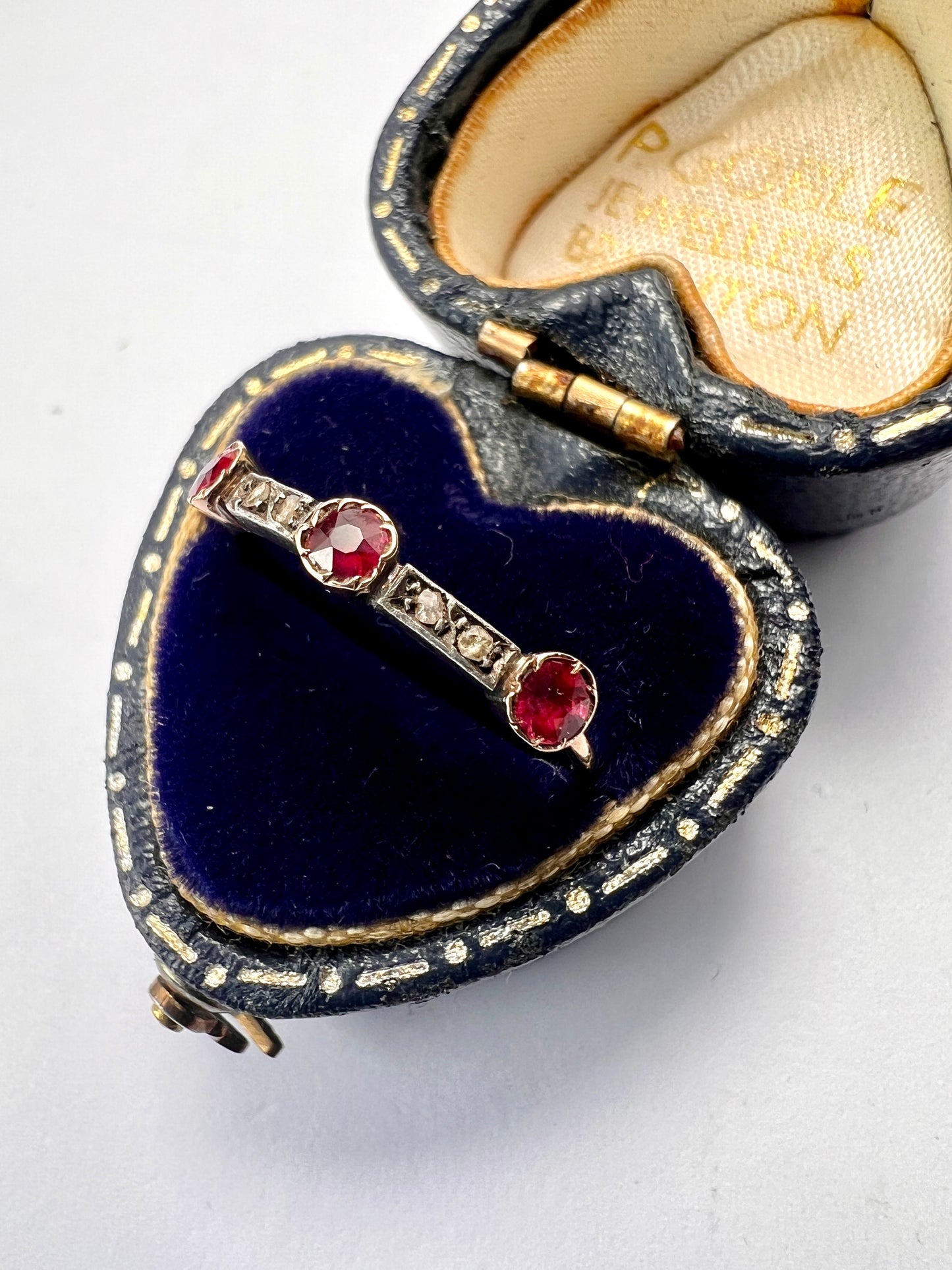 Edwardian Ruby and Diamond 14CT Gold and Silver Ring