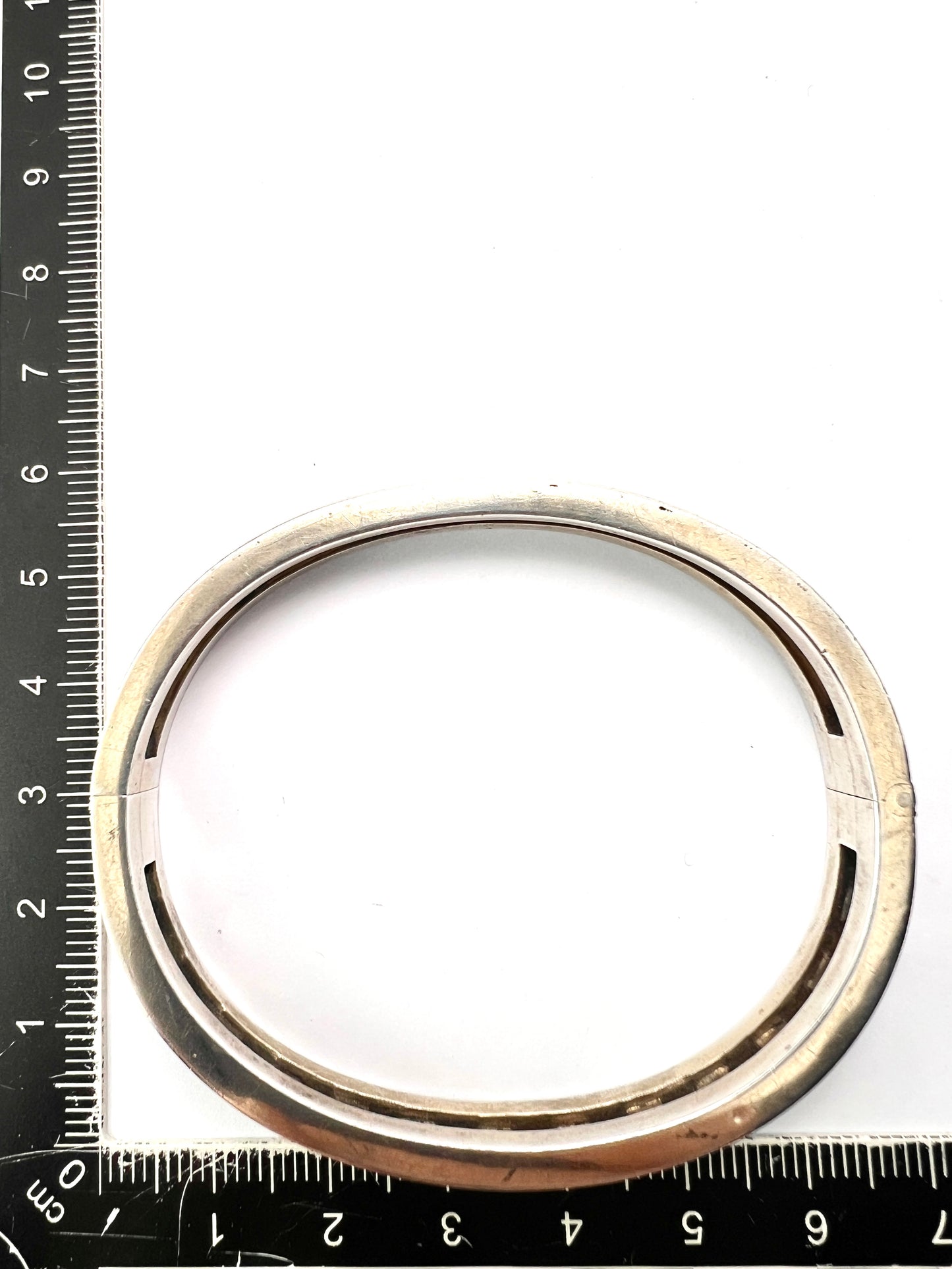 Austro-Hungarian Silver Enamel and Pearl Hinged Bangle