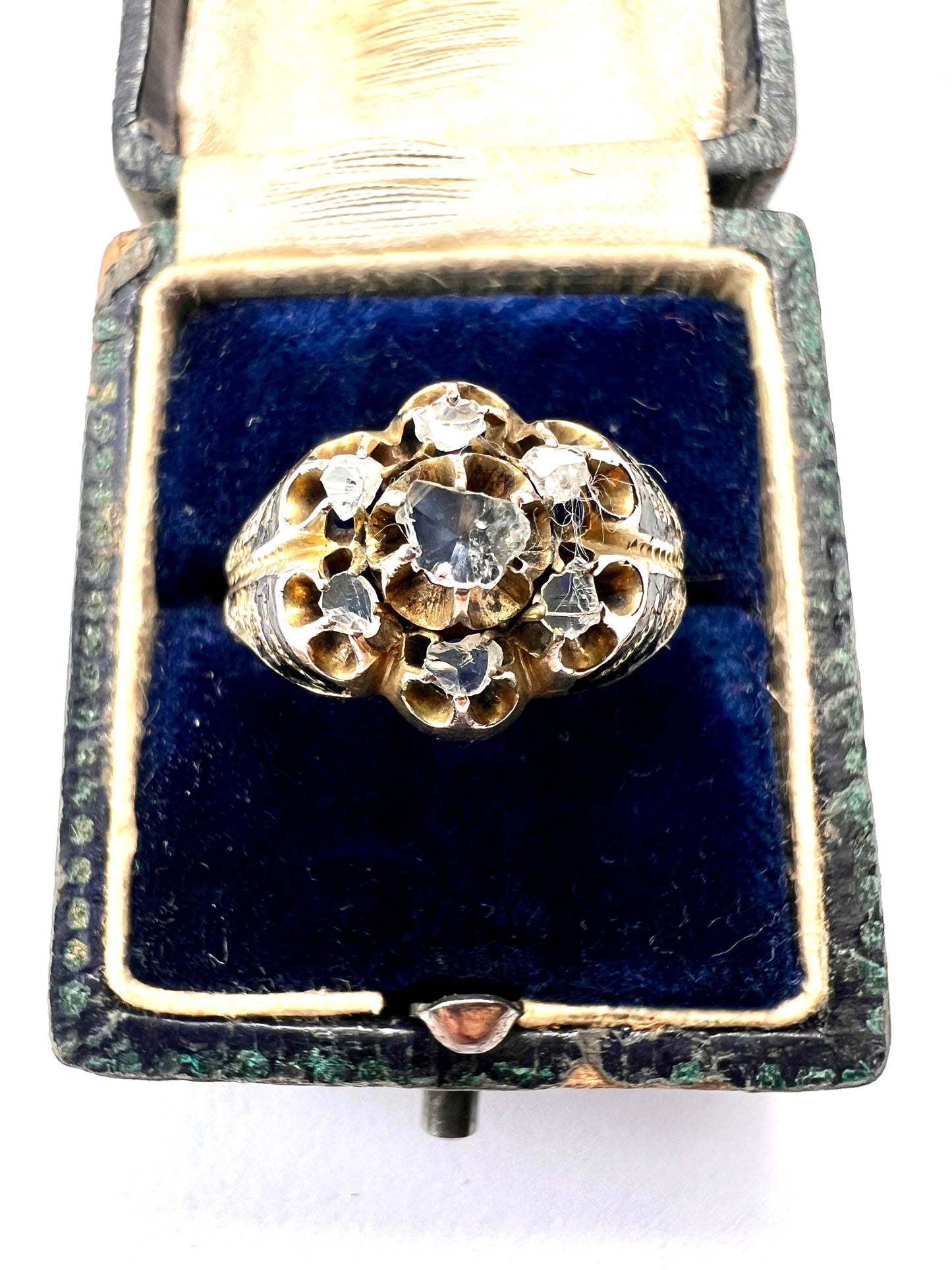 Georgian Rose Cut Diamond Enamel Ring