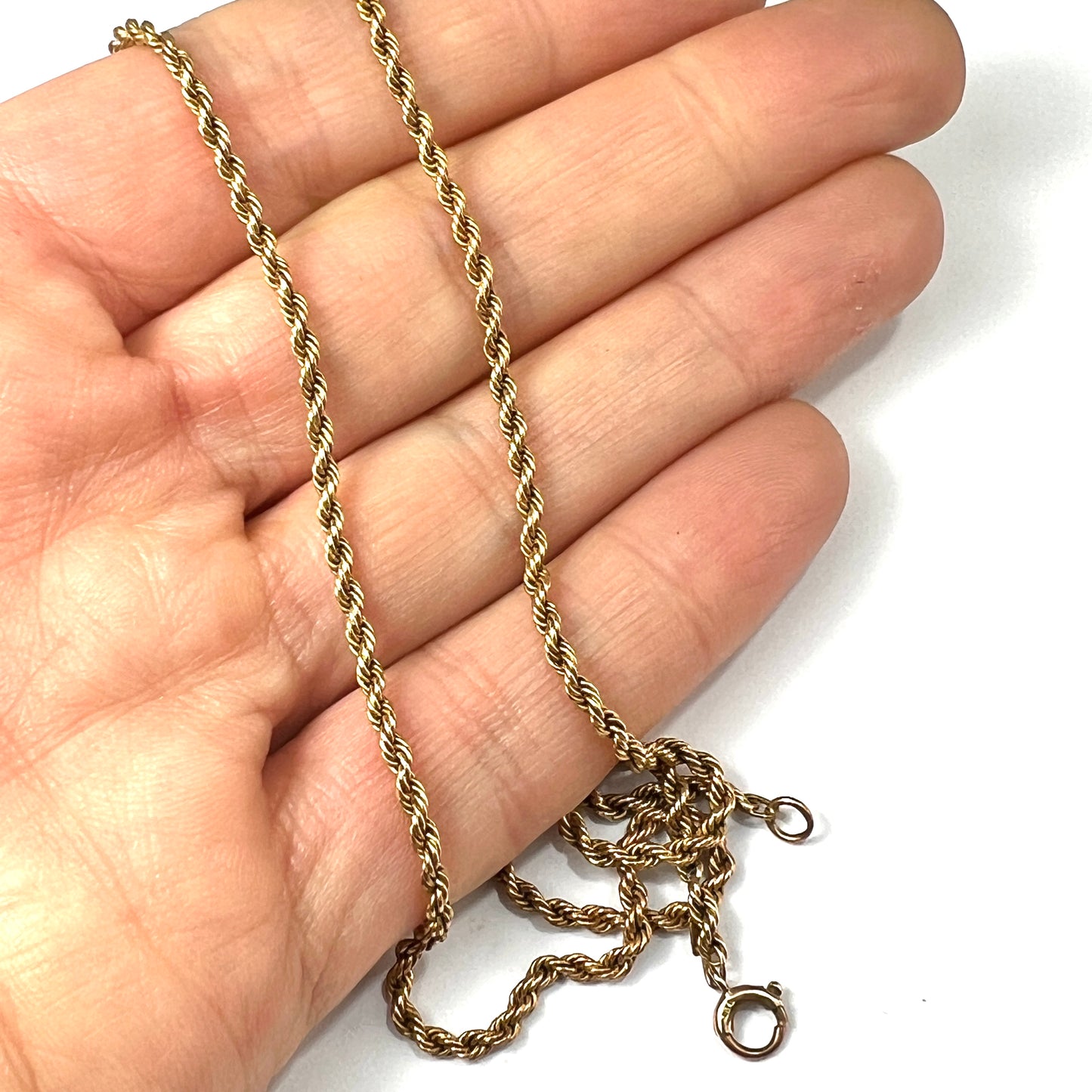 Solid 9CT Gold Rope Chain Necklace