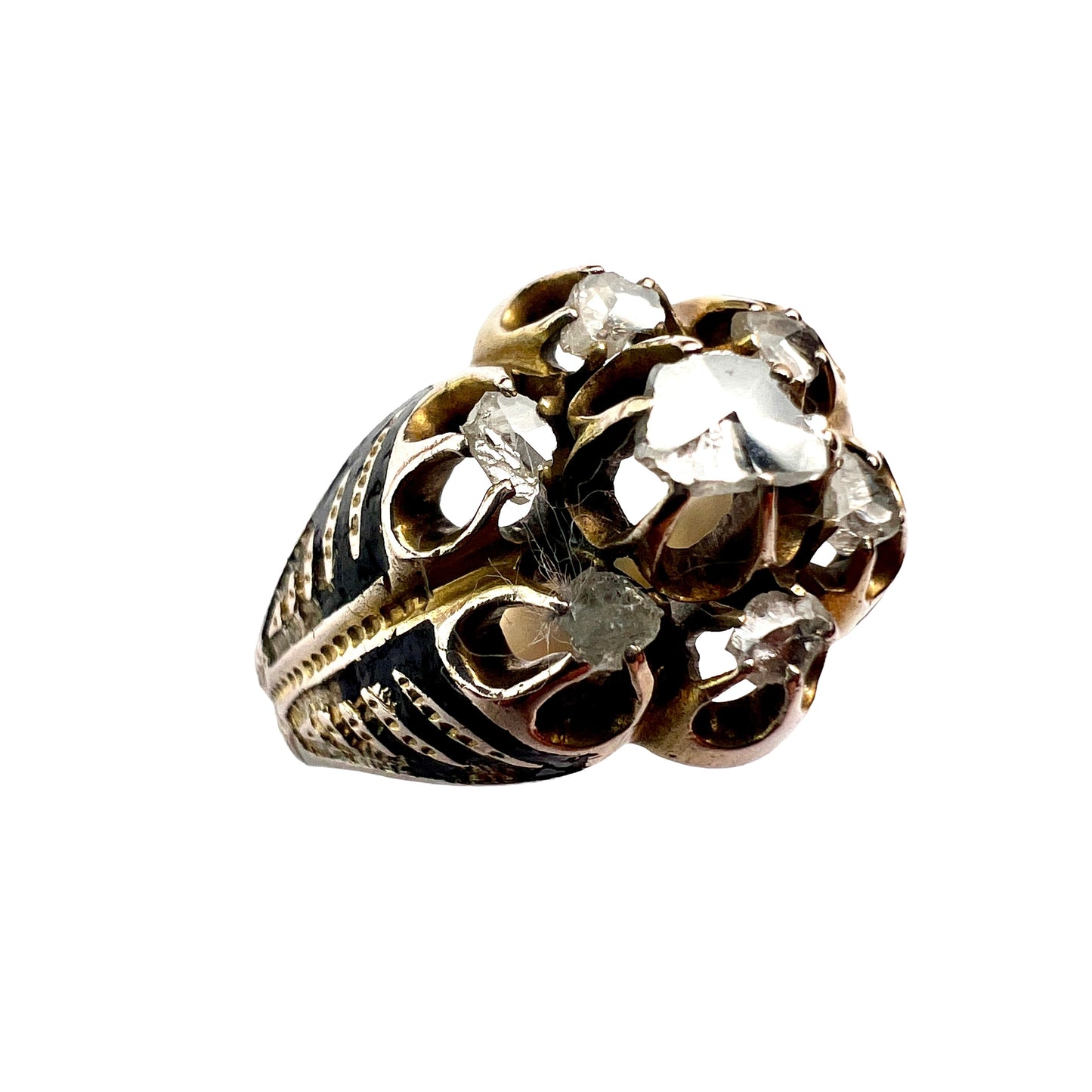 Georgian Rose Cut Diamond Enamel Ring